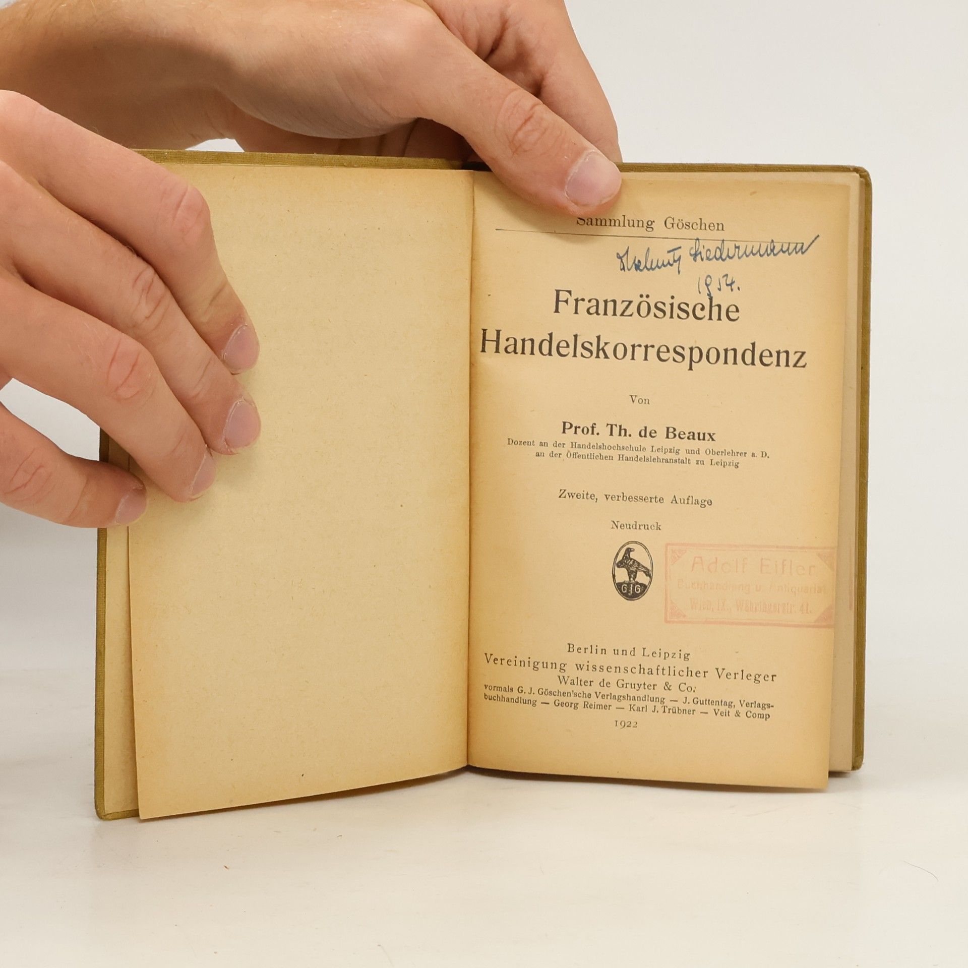 Theodor de Beaux  Französische Handelskorrespondenz
