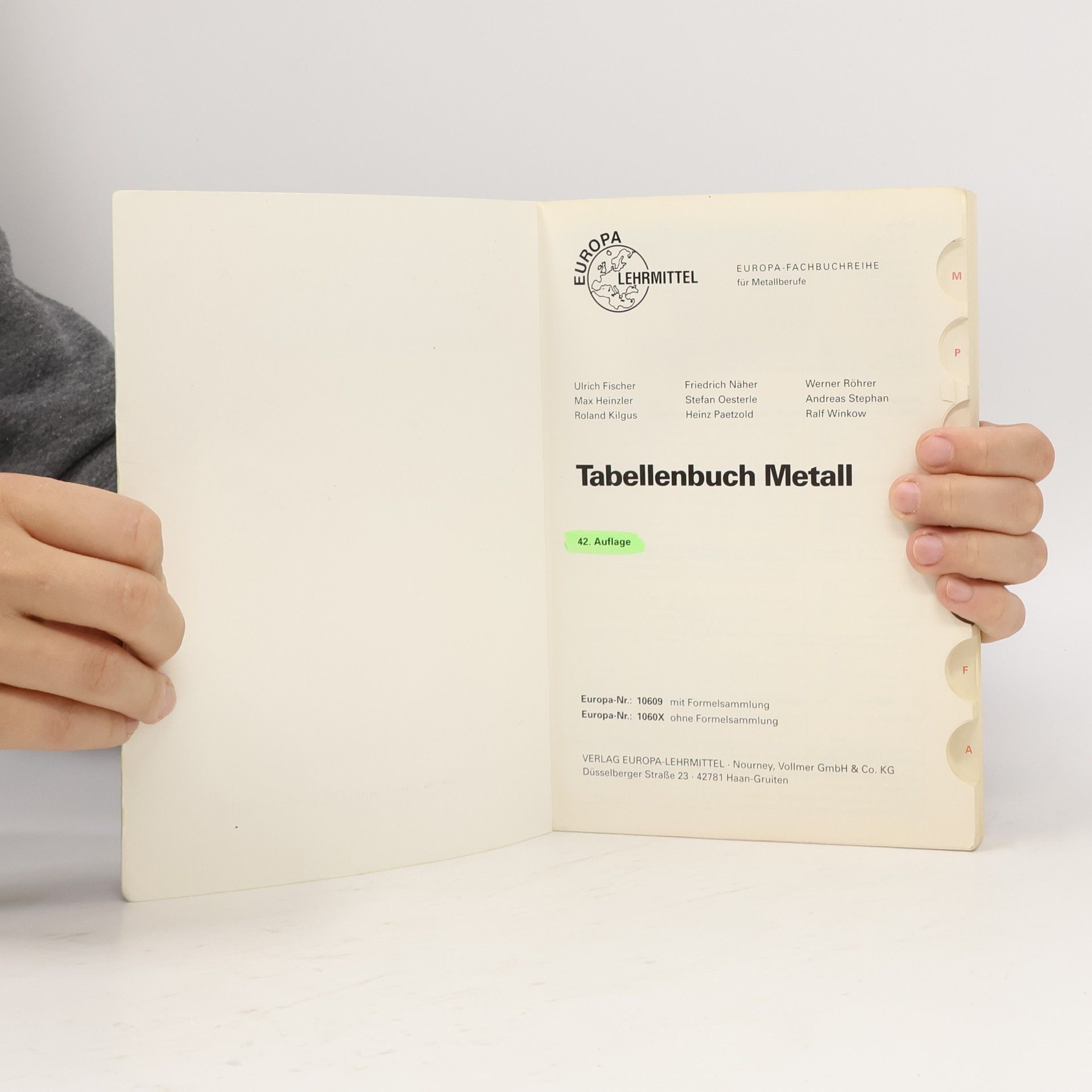 Ulrich Fischer Tabellenbuch Metall
