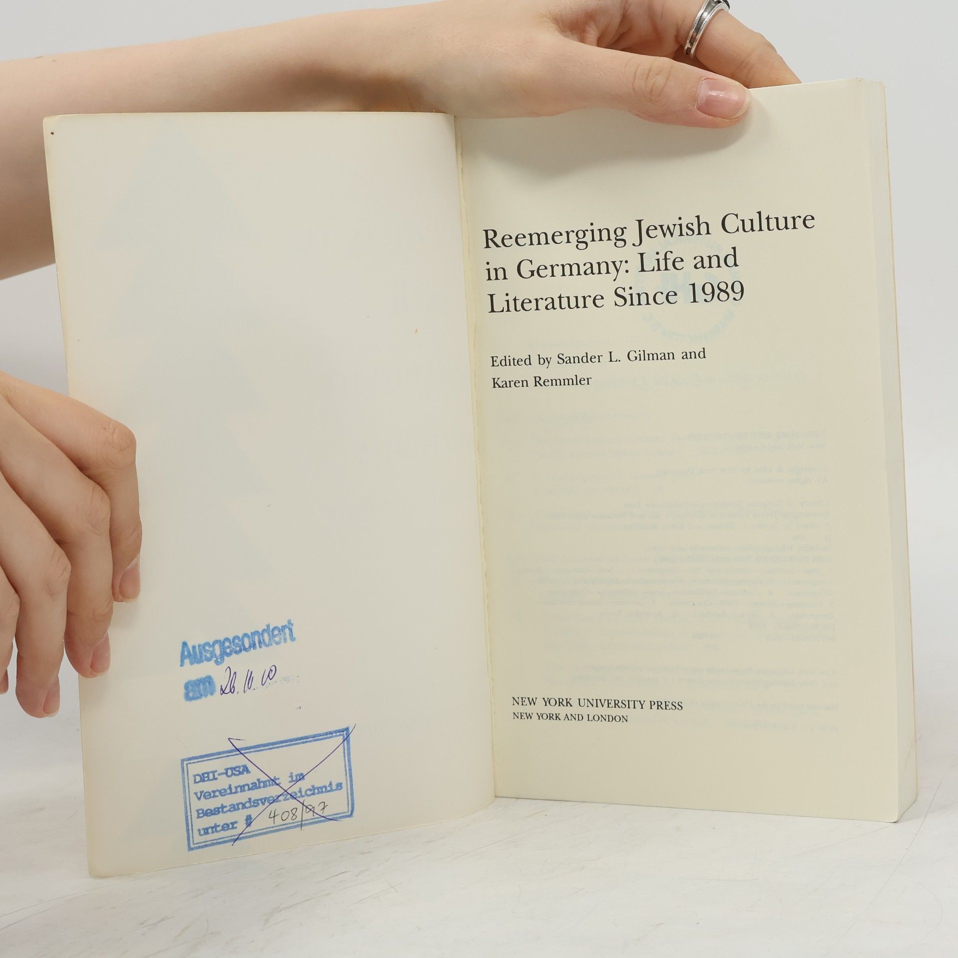 Sander Gilman Reemerging Jewish Culture in Germany