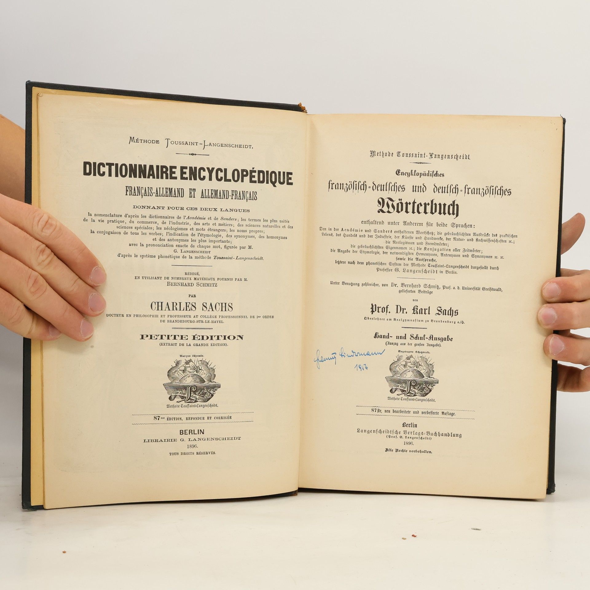 Karl Sachs Dictionnaire encyclopédique français-allemand et allemand-français. Encyklopädisches französisch-deutsches und deutsch-französisches Wörterbuch