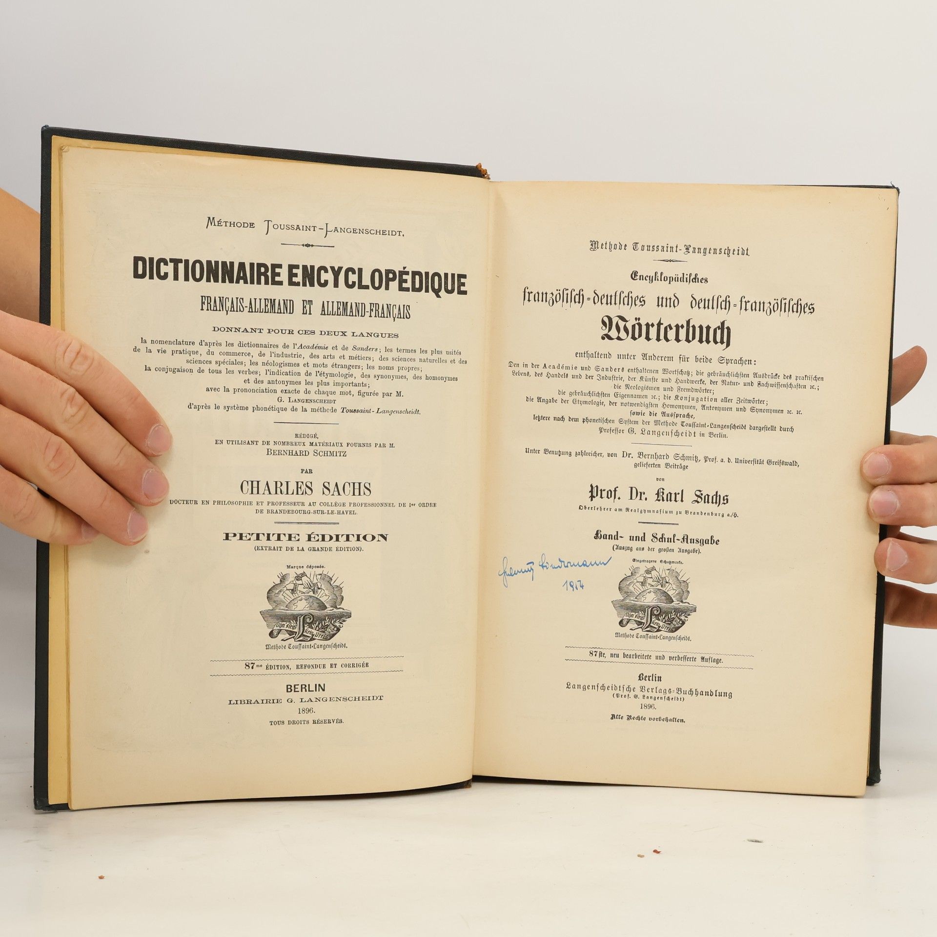 Karl Sachs Dictionnaire encyclopédique français-allemand et allemand-français. Encyklopädisches französisch-deutsches und deutsch-französisches Wörterbuch