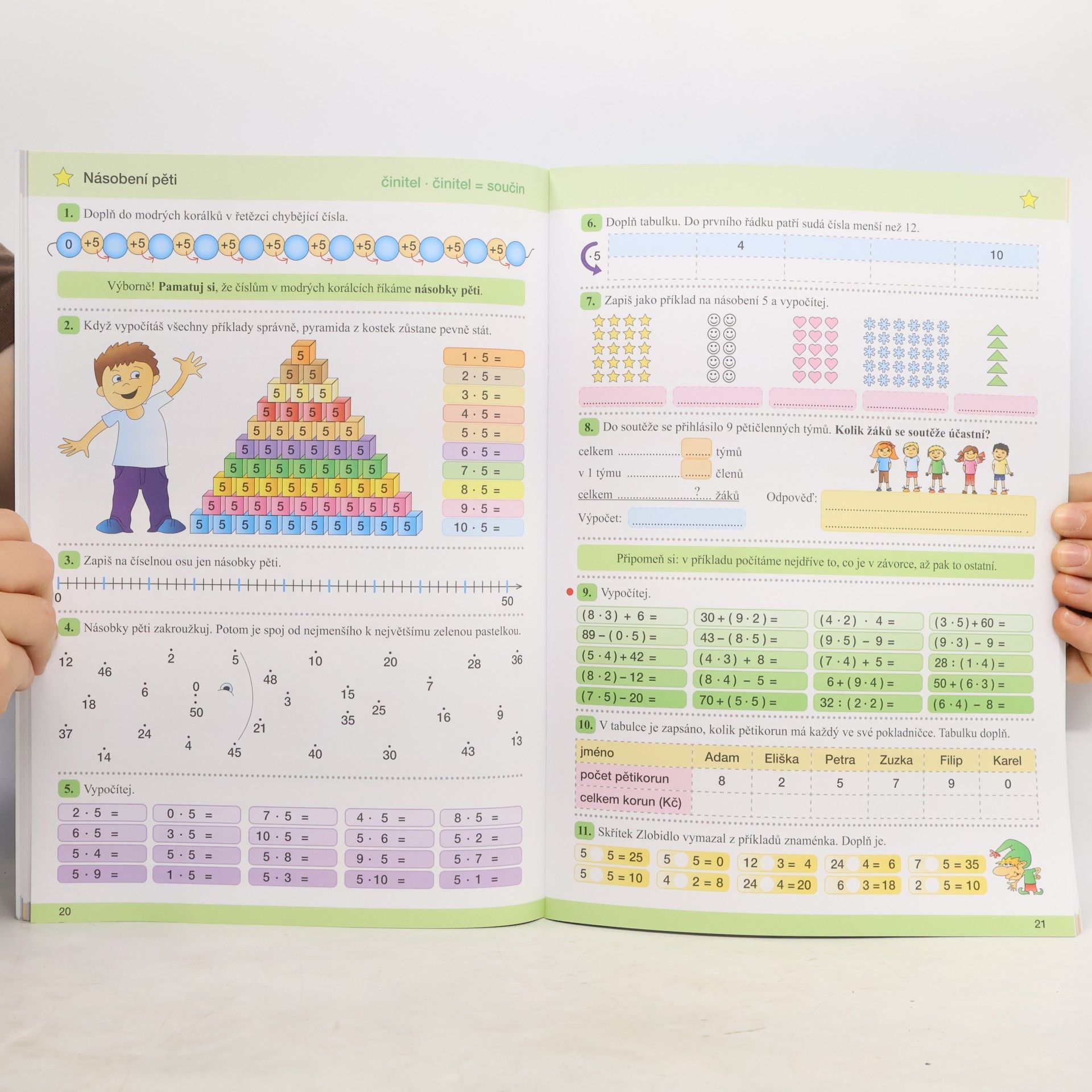 Štěpánka Vondrášková Hravá matematika 2 : pracovní učebnice pro 2. ročník ZŠ : v souladu s RVP ZV. 2. díl, Násobení a dělení v oboru čísel do 10
