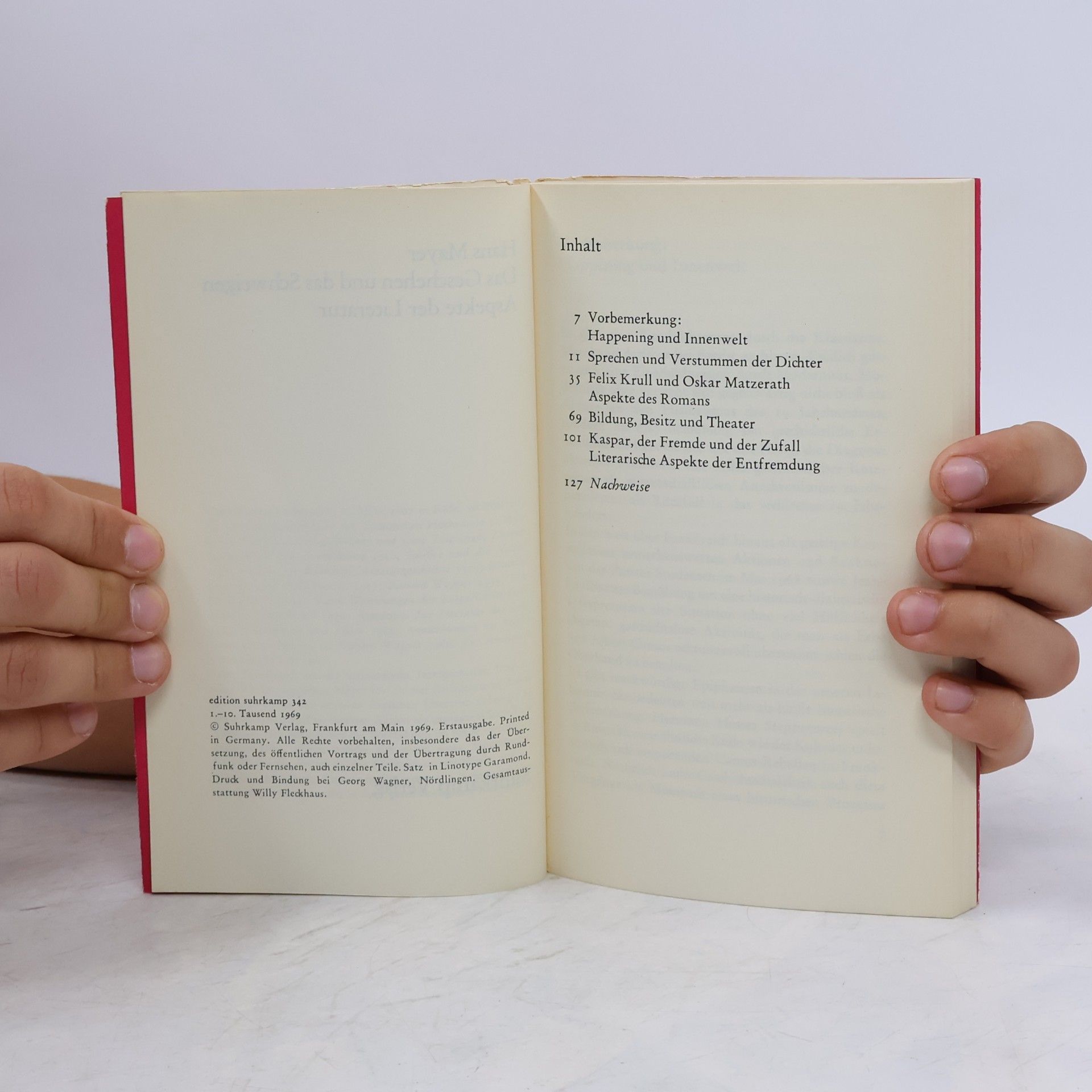 Hans Mayer Das Geschehen und das Schweigen Aspekte der Literatur