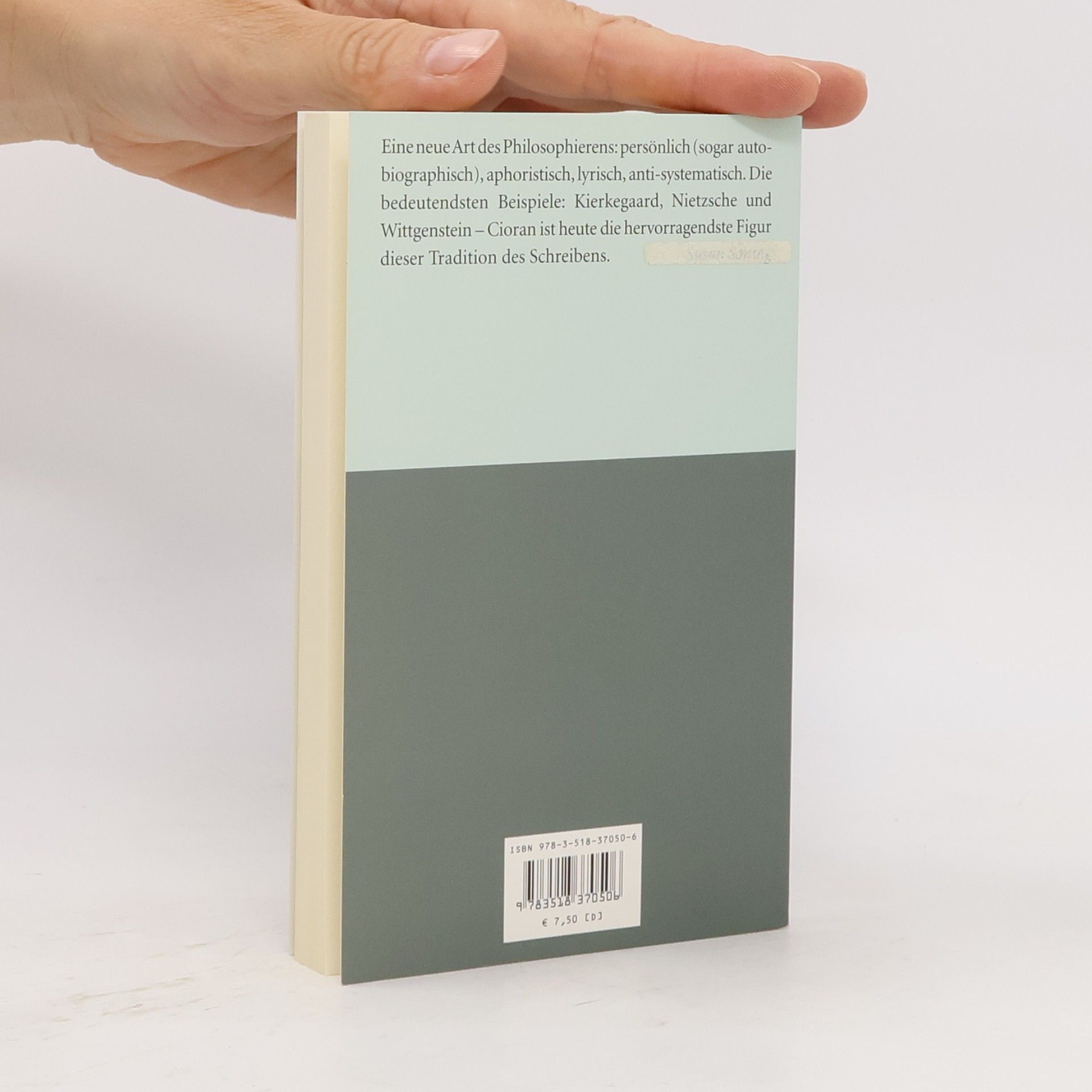 Emil M. Cioran Die verfehlte Schöpfung