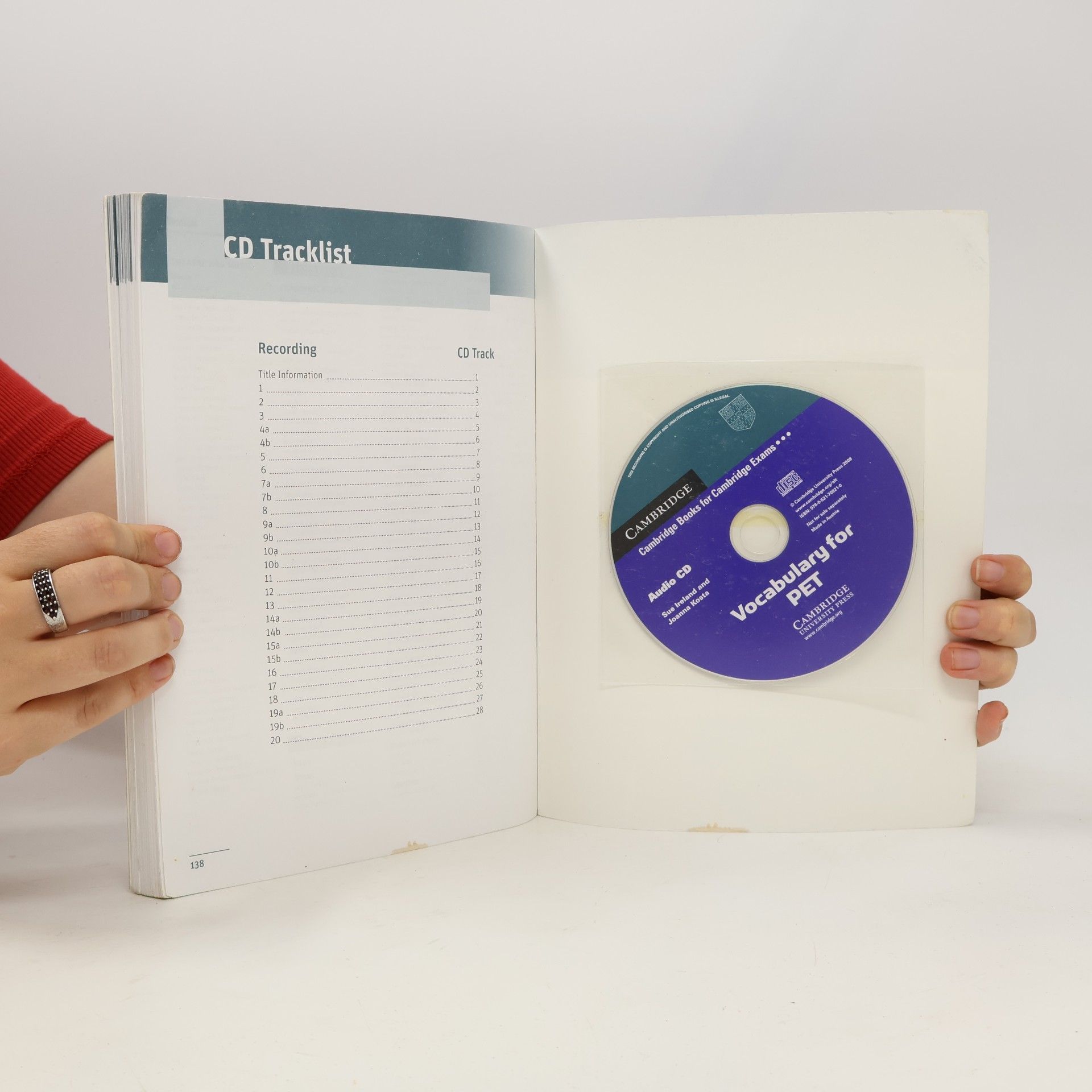 Sue Ireland Cambridge Vocabulary for PET with Answers, w. Audio-CD