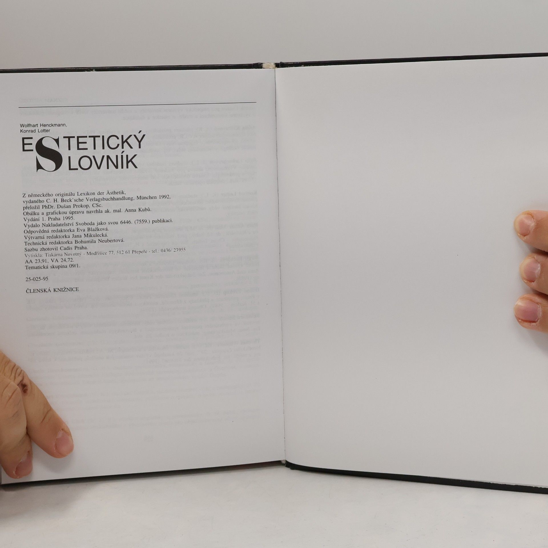 Wolfhart Henckmann Estetický slovník
