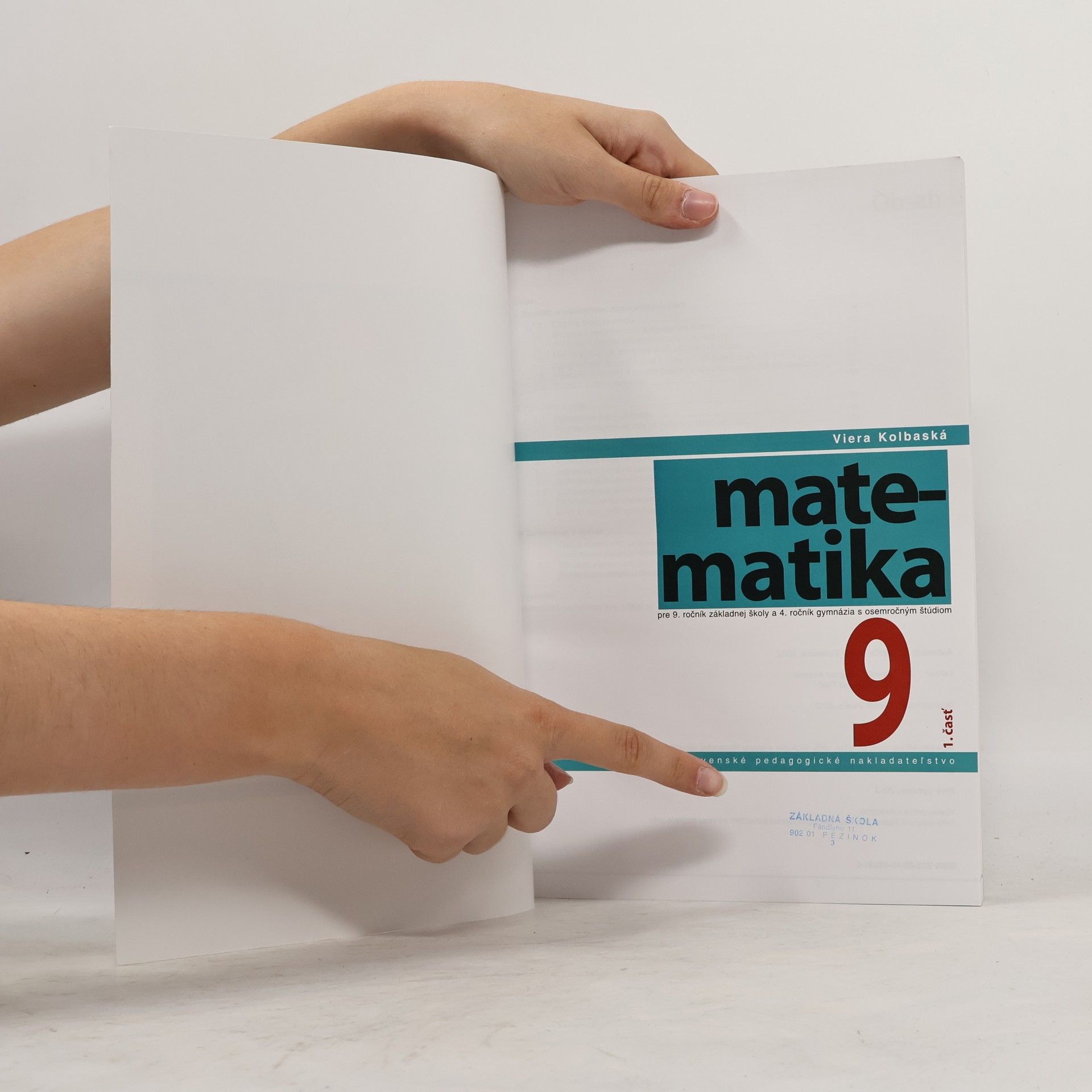 Viera Kolbaská Matematika 9. -1. časť