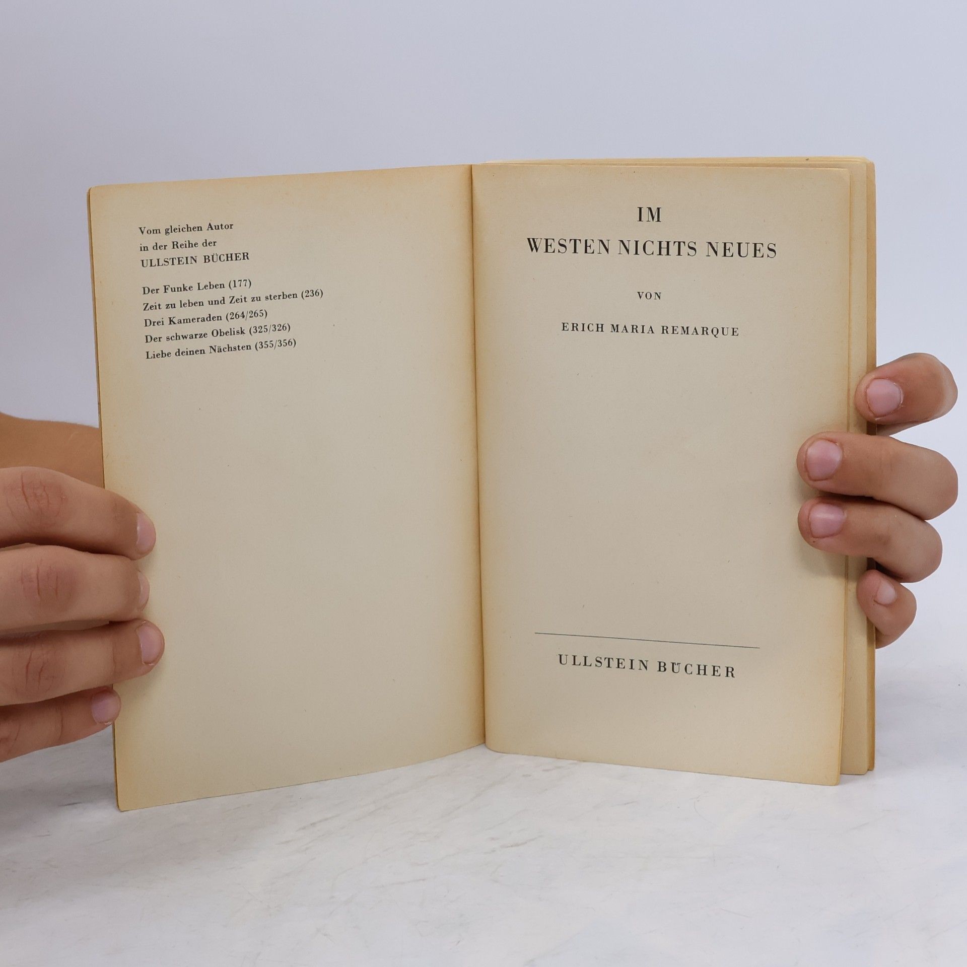 Erich Maria Remarque Im Westen nichts Neues