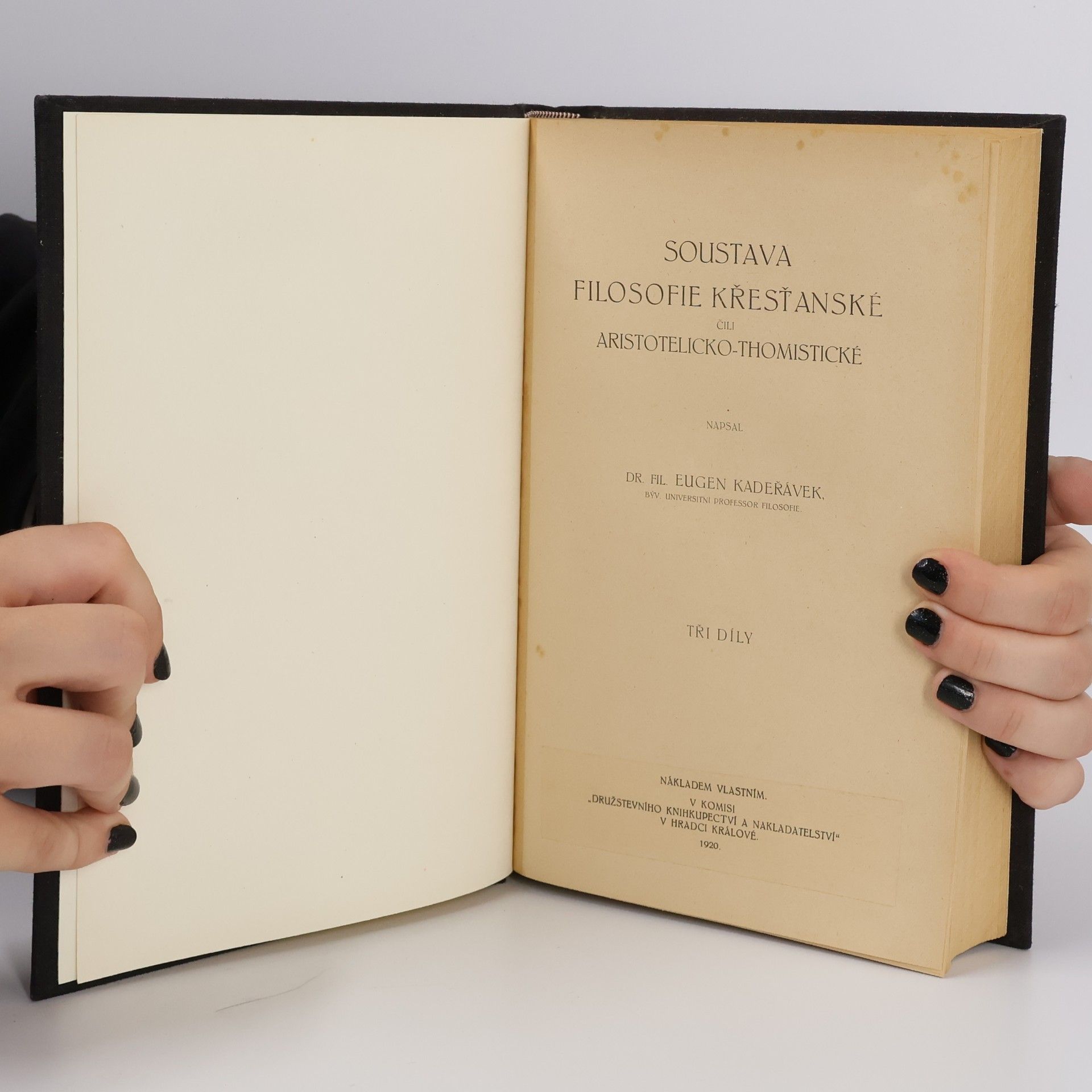 Eugen Kadeřávek Soustava filosofie křesťanské čili aristotelicko-thomistické I.