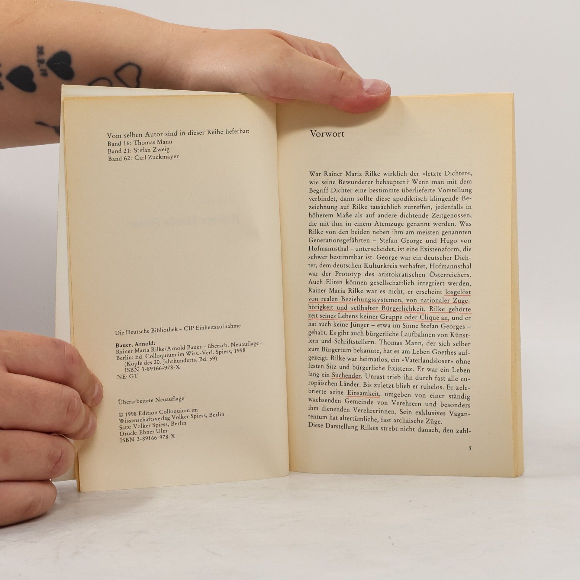 Arnold Bauer Köpfe des 20. Jahrhunderts - 59: Rainer Maria Rilke
