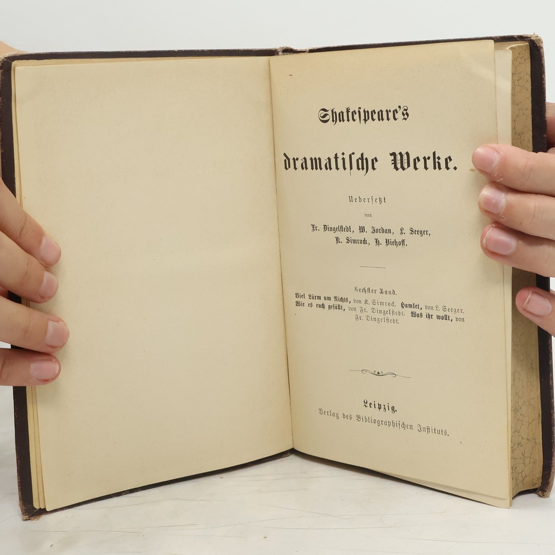 William Shakespeare Shakespeare's dramatische Werke (III. a IV. svazek v jedné vazbě)