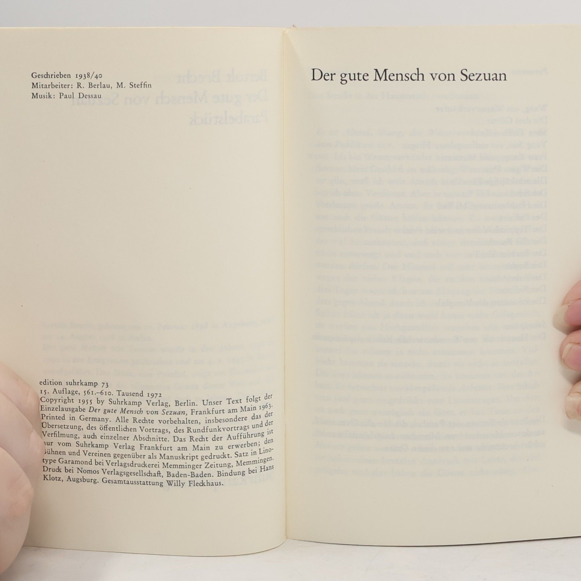 Bertolt Brecht Der gute Mensch von Sezuan