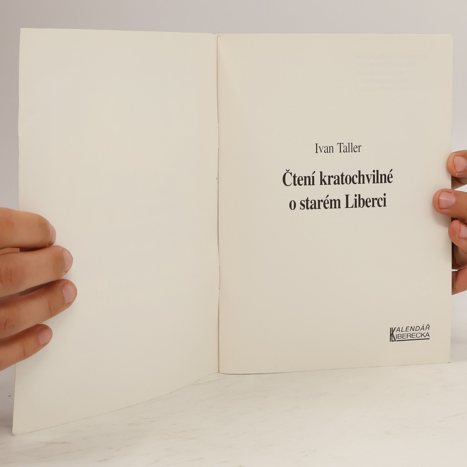 Ivan Taller Čtení kratochvilné o starém Liberci I.