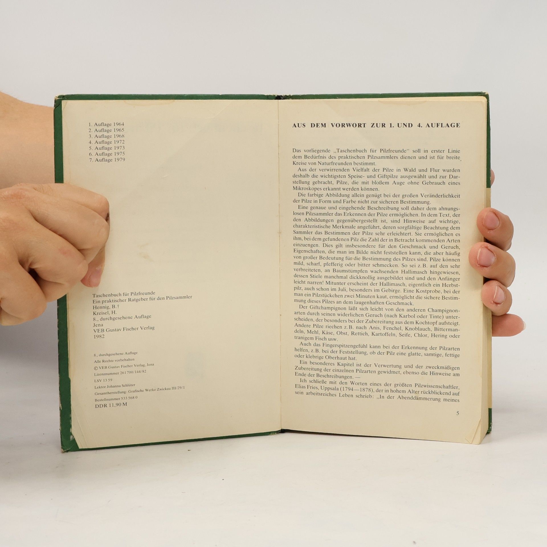 Hanns Kreisel Taschenbuch für Pilzfreunde
