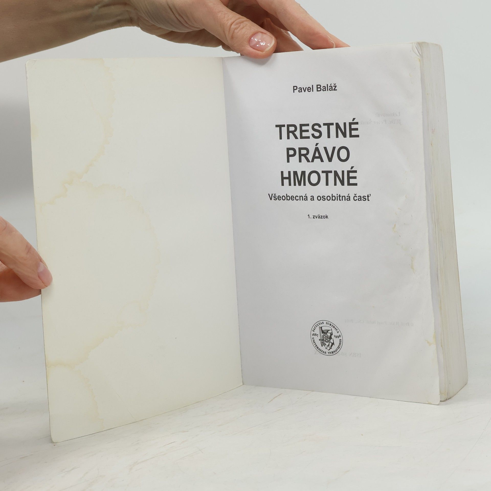 Pavel Baláž Trestné právo hmotné. Zv. 2: Seminárne praktické cvičenia
