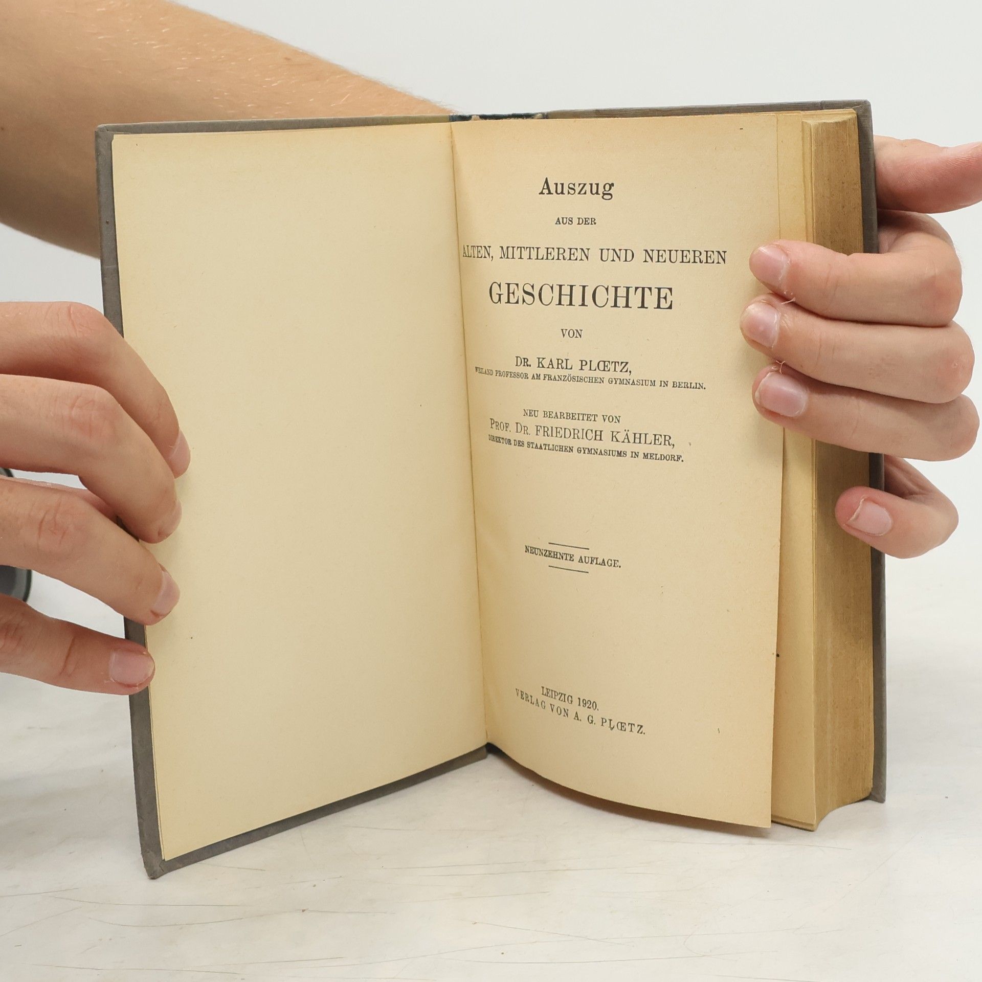 Karl Ploetz Auszug aus der Geschichte