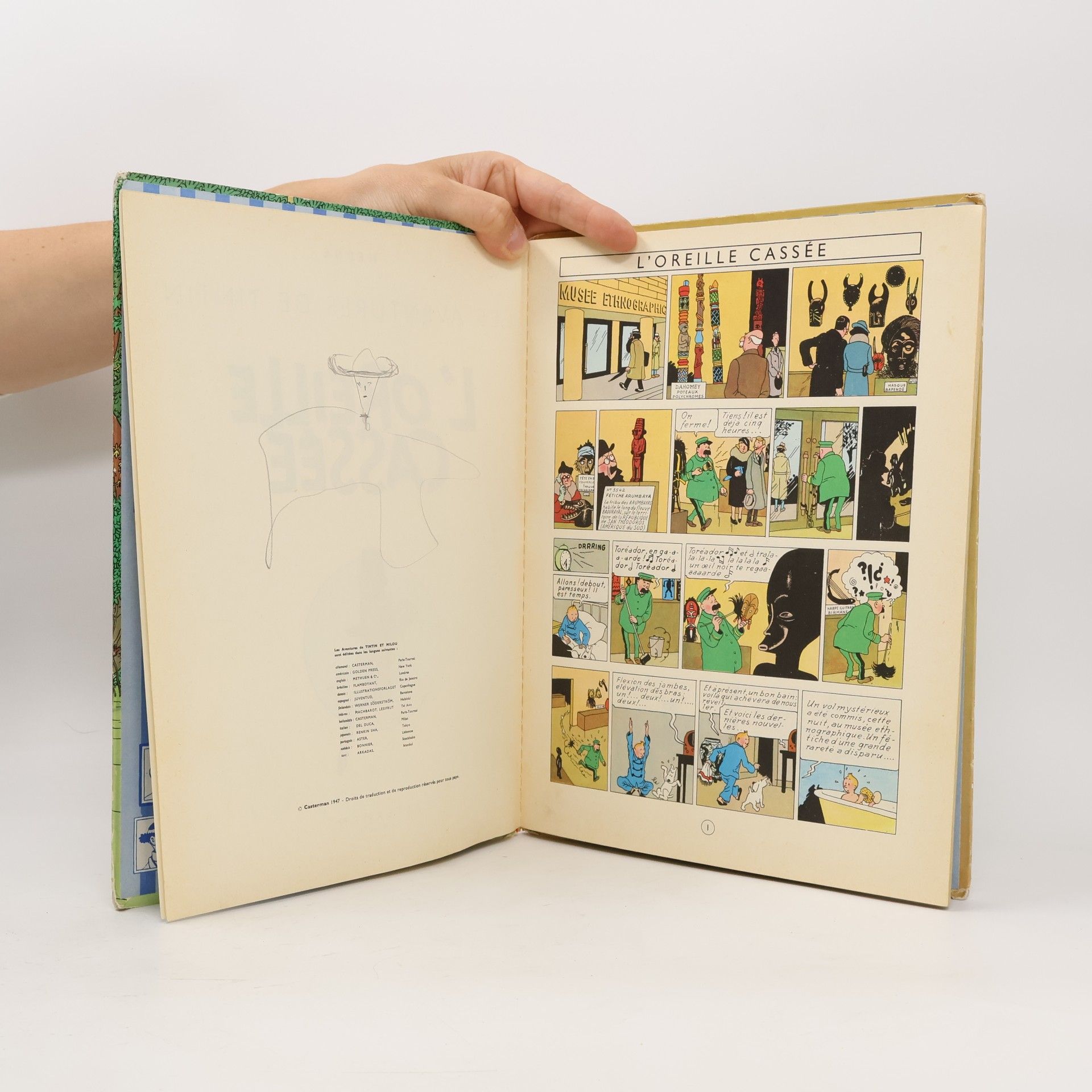 Hergé Les aventures de Tintin. L'Oreille casseé