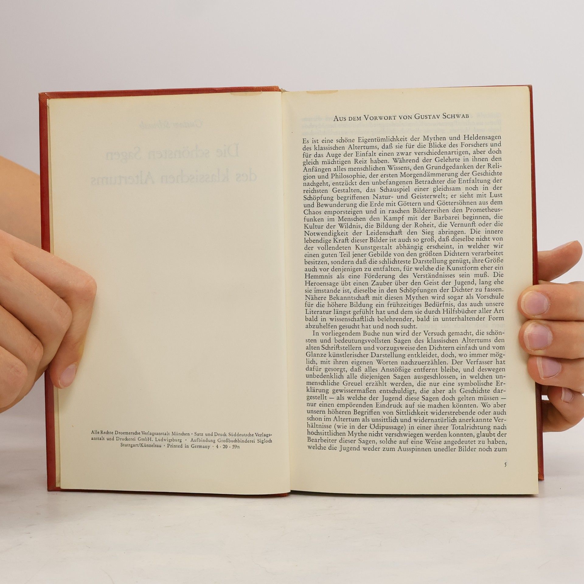 Gustav Schwab Die schönsten Sagen des klassischen Altertums