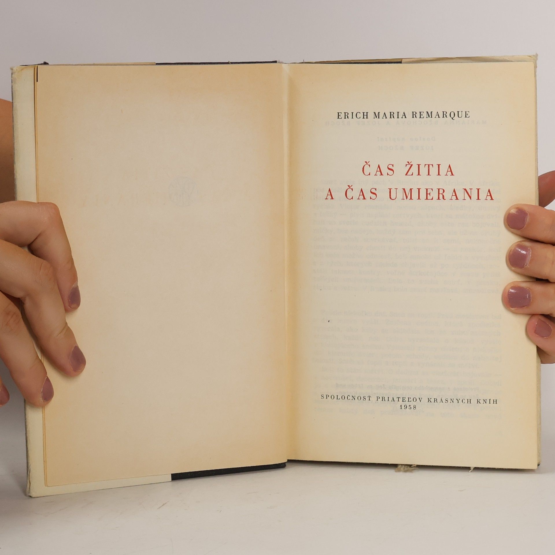 Erich Maria Remarque Čas žitia a čas umierania
