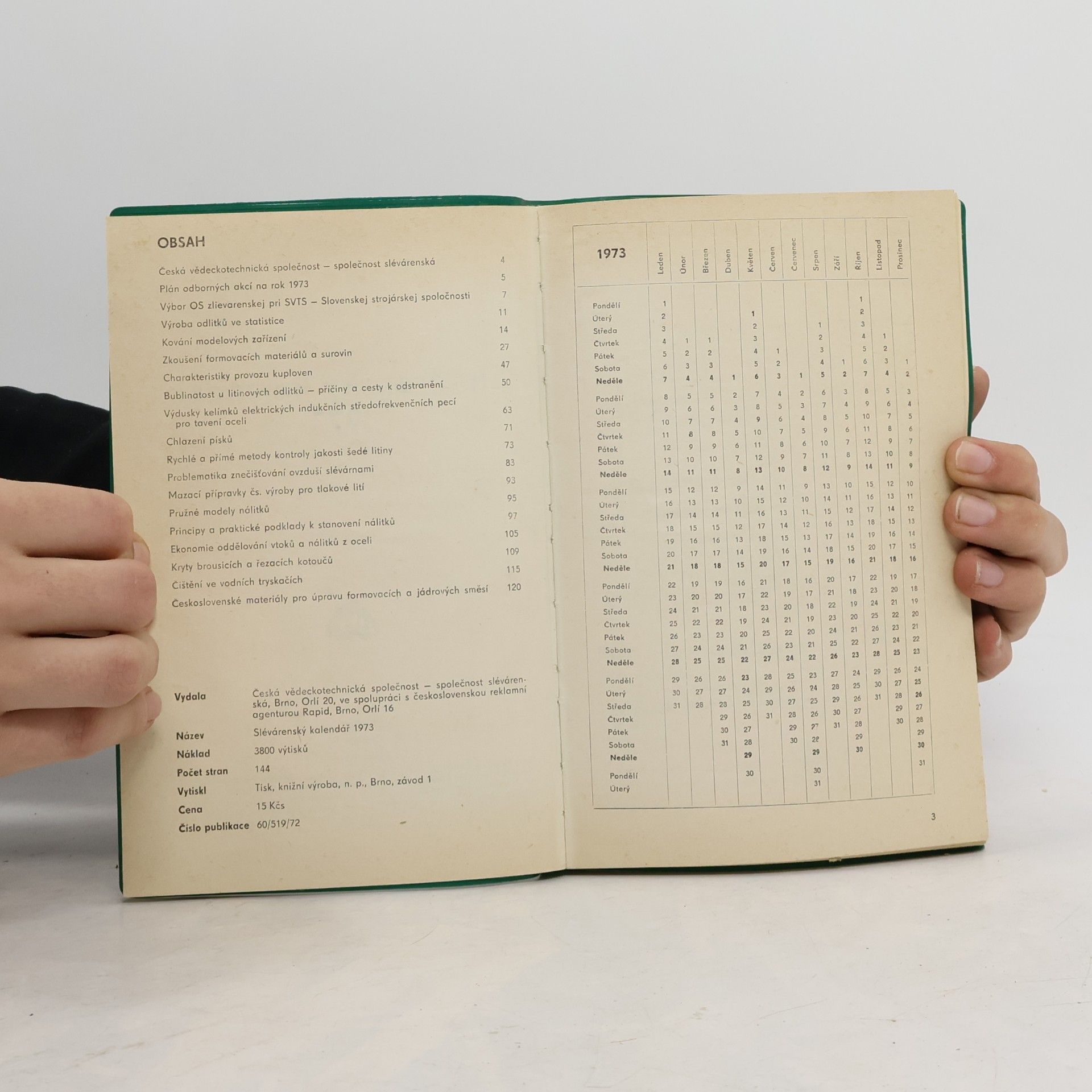 AA.VV. Slévárenský kalendář 1973
