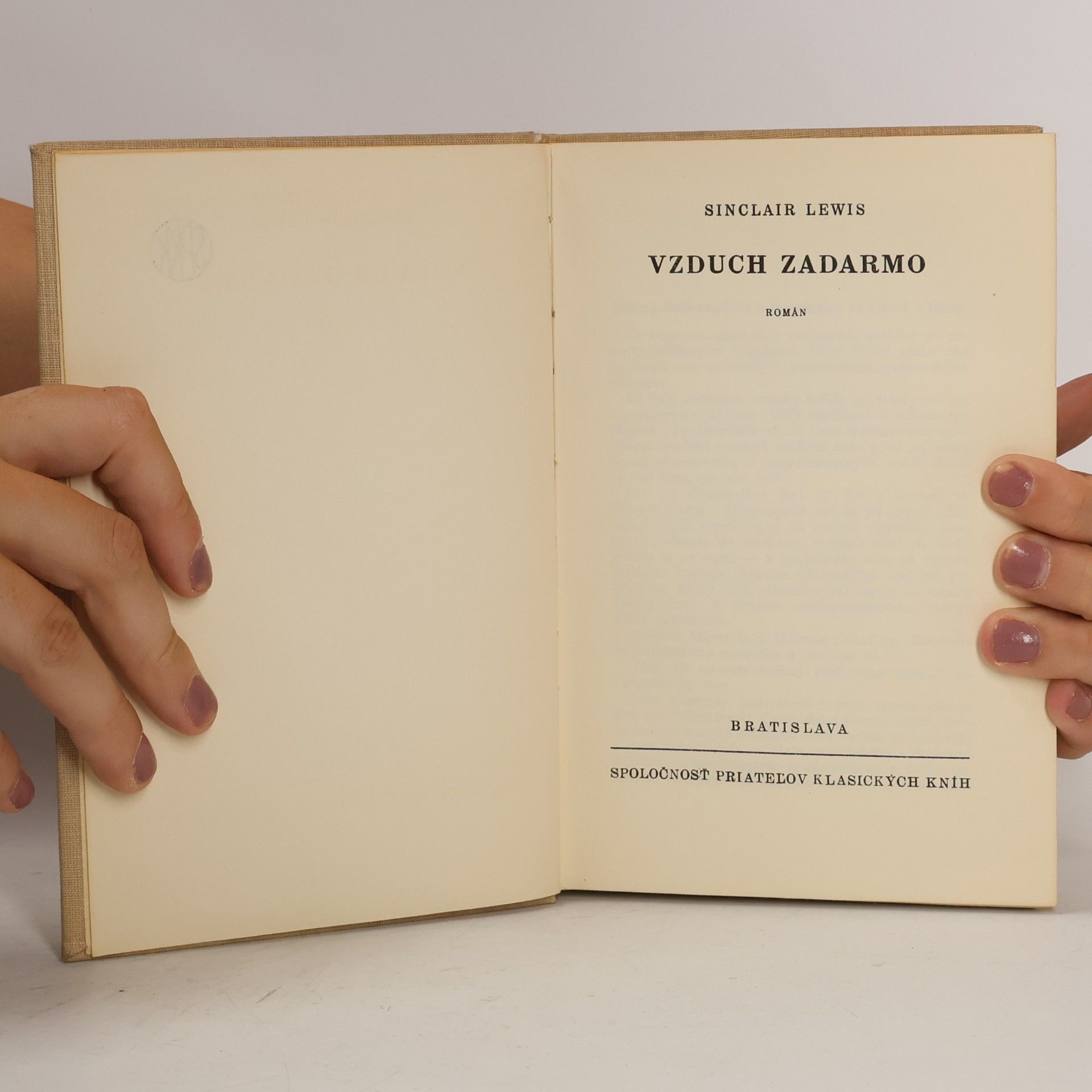 Sinclair Lewis Vzduch zadarmo