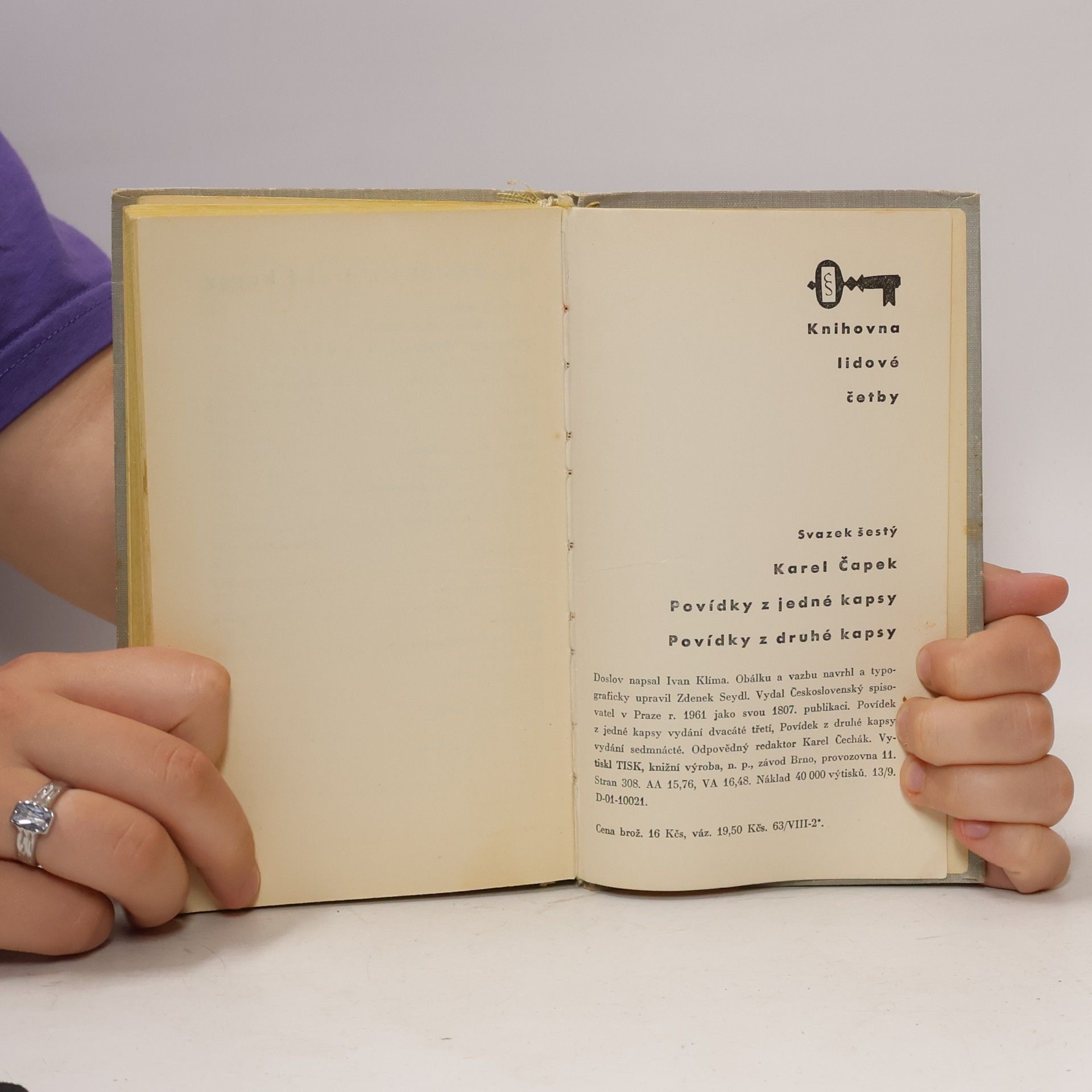 Karel Čapek Povídky z jedné kapsy. Povídky z druhé kapsy