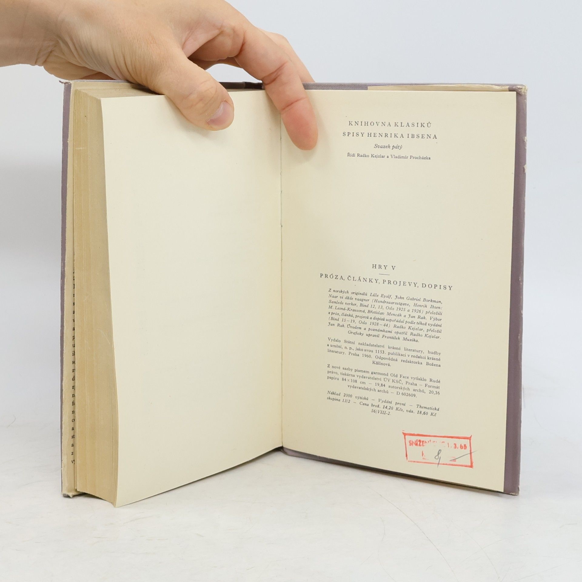 Henrik Ibsen Hry V. Próza, články, projevy, dopisy
