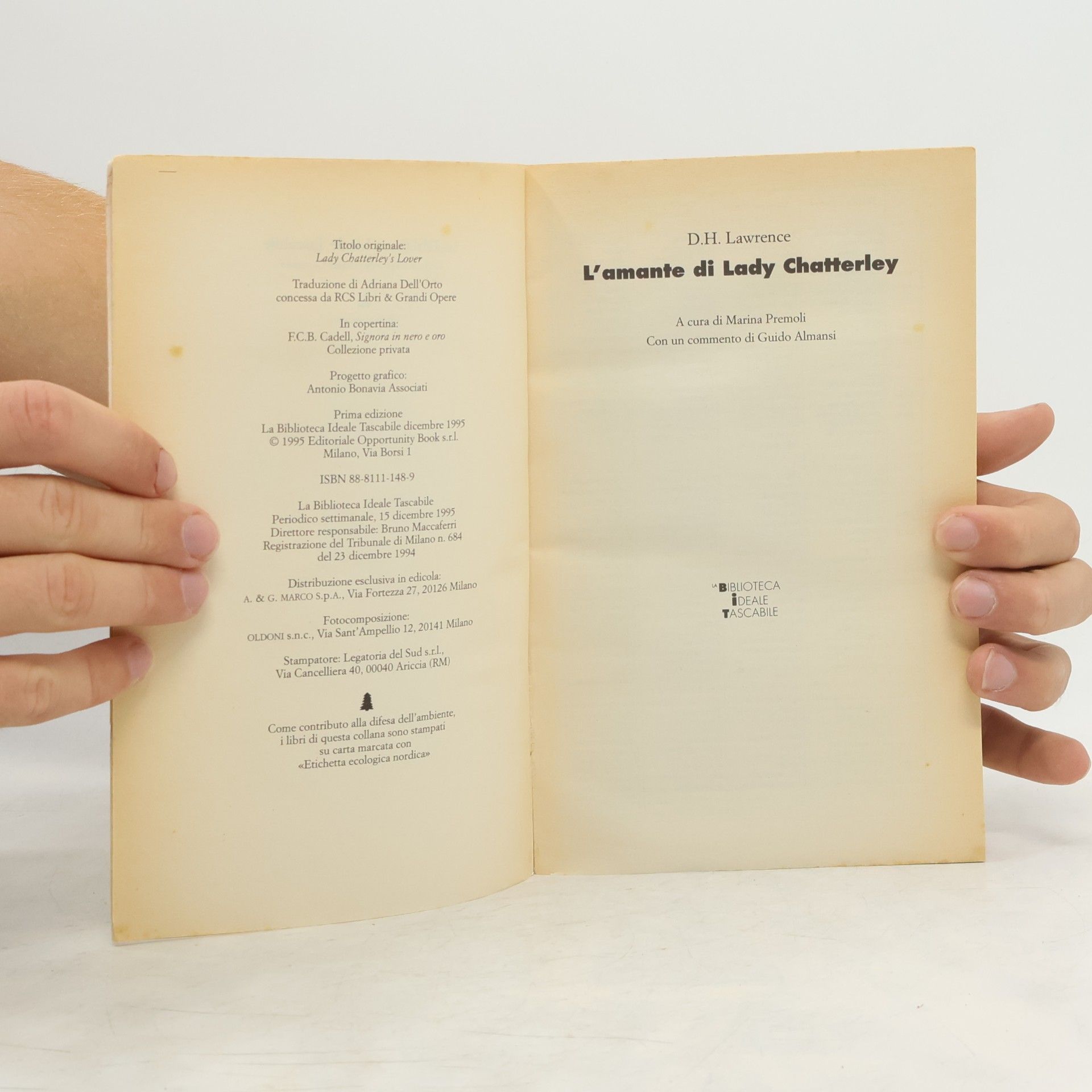 D. H. Lawrence La Biblioteca Ideale Tascabile - 70: L'amante di Lady Chatterley