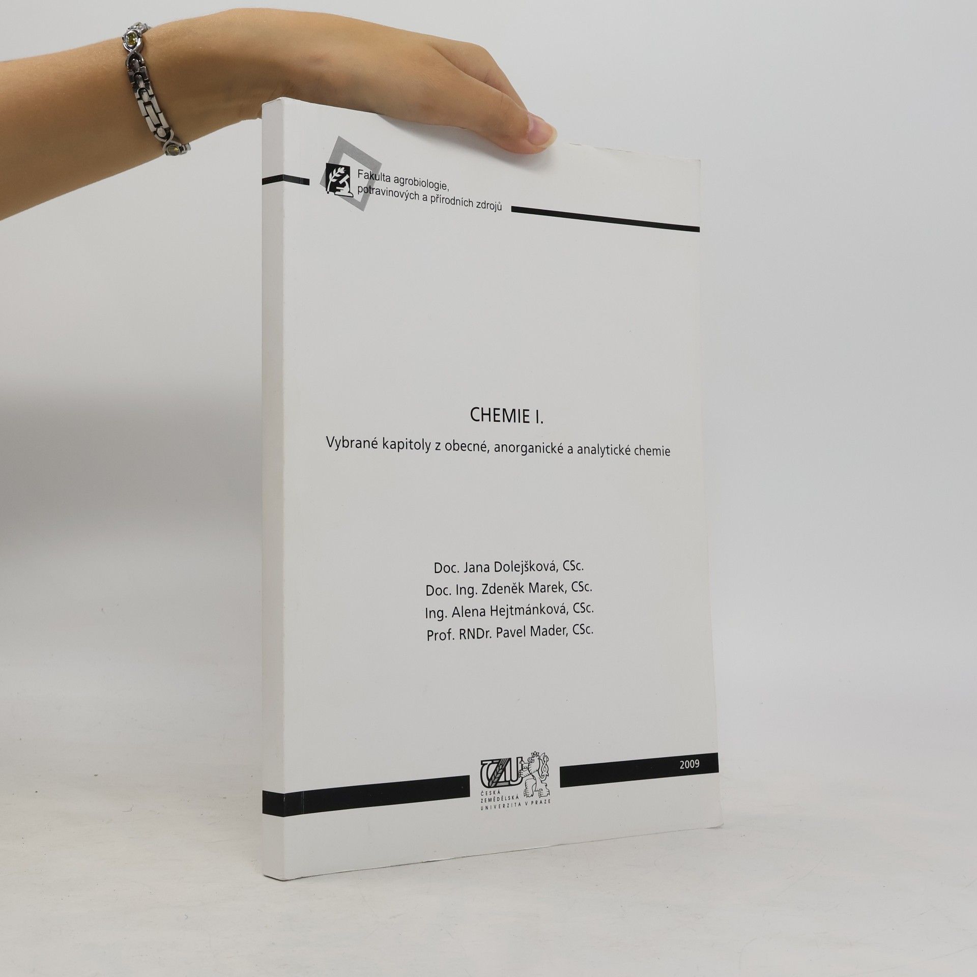 Chemie I. Vybrané kapitoly z obecné, anorganické a analytické chemie