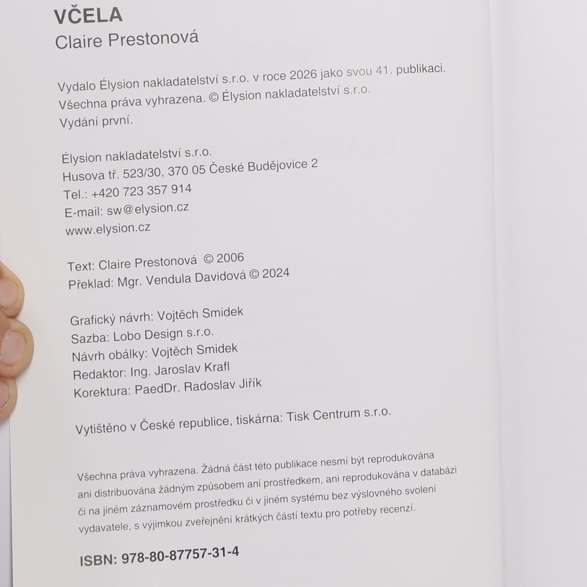 Claire Preston Včela