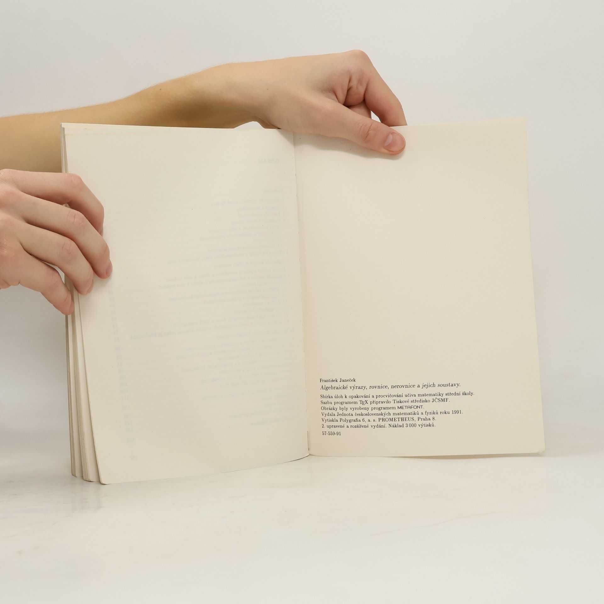 František Janeček Algebraické výrazy, rovnice, nerovnice a jejich soustavy
