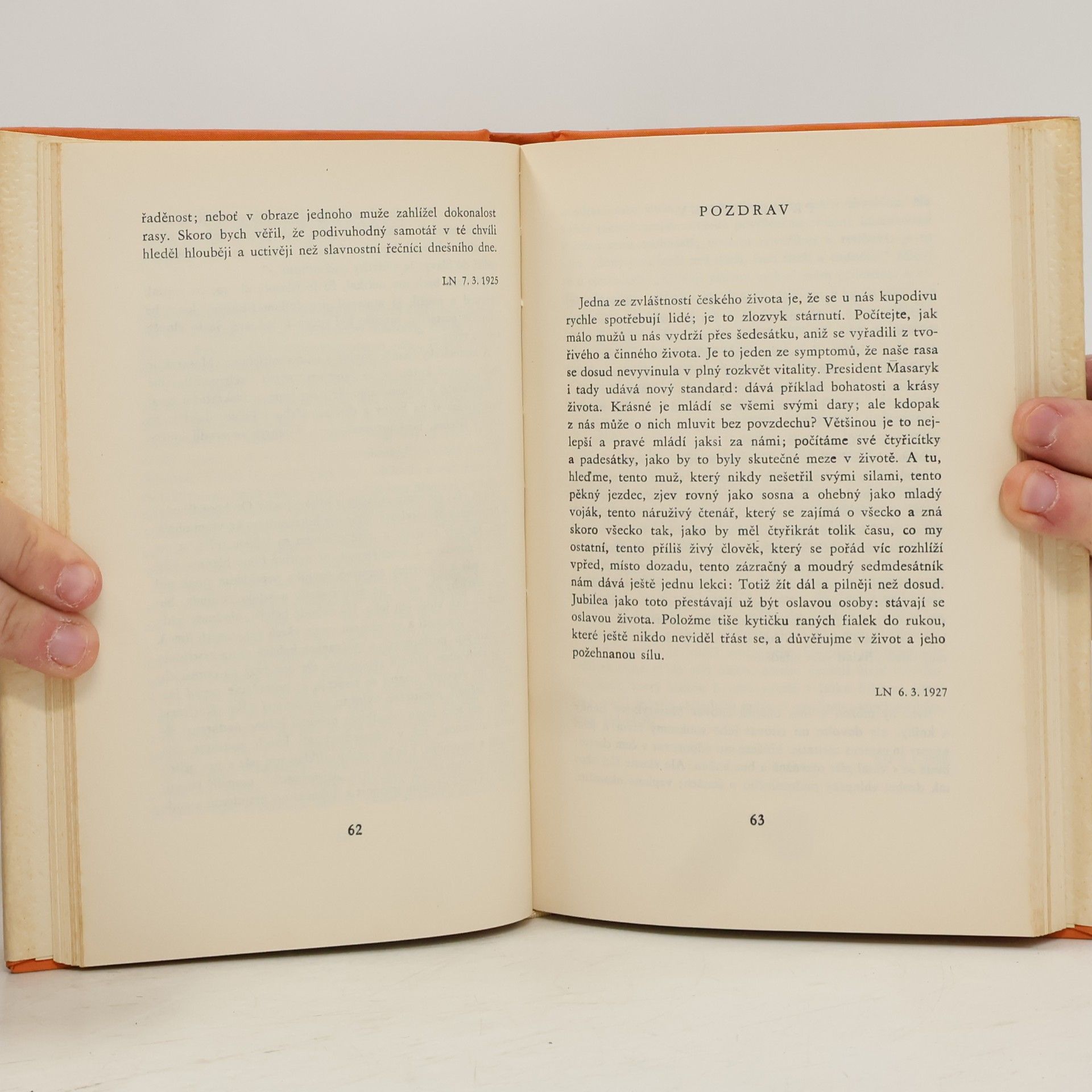 Karel Čapek Čtení o T. G. Masarykovi