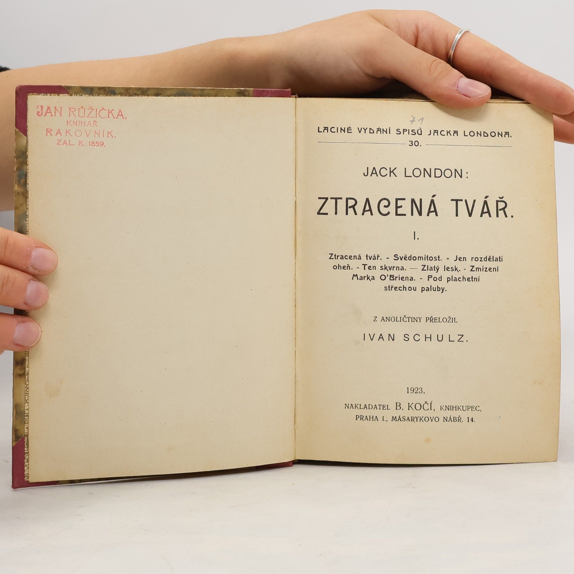 Jack London Ztracená tvář I.