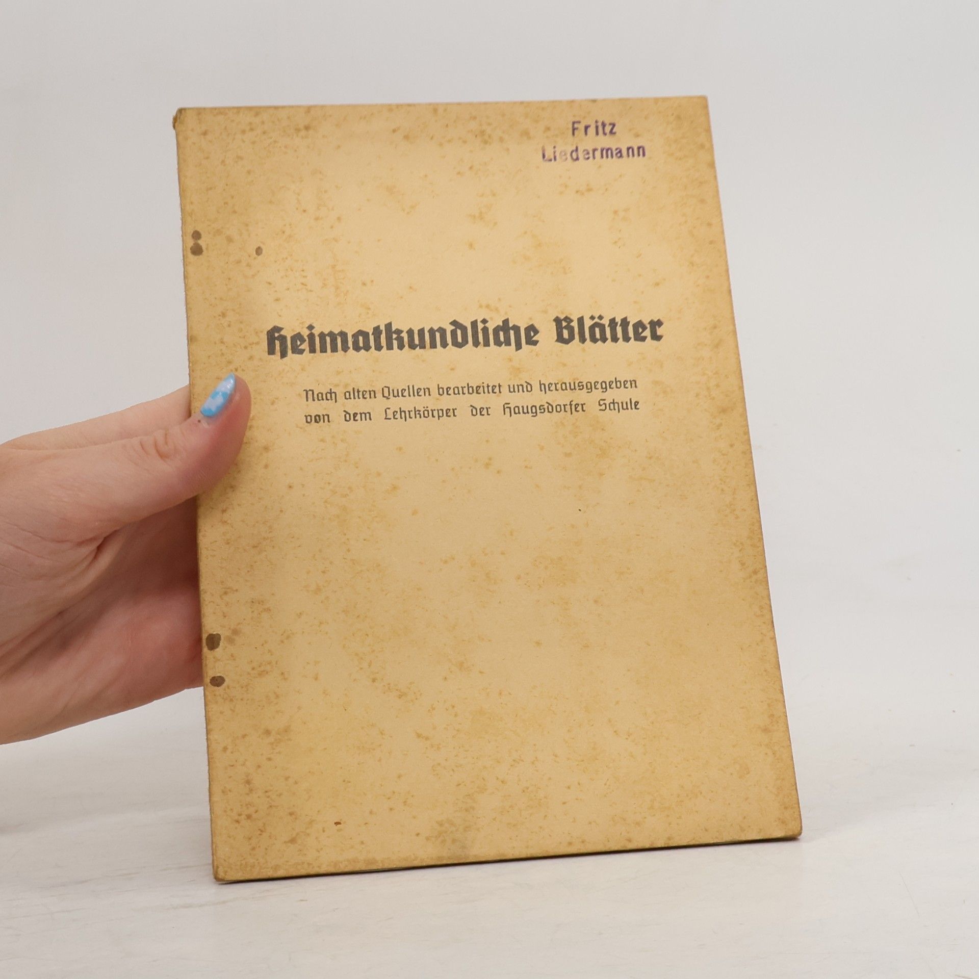 Alois Schneider Heimatkundliche Blätter