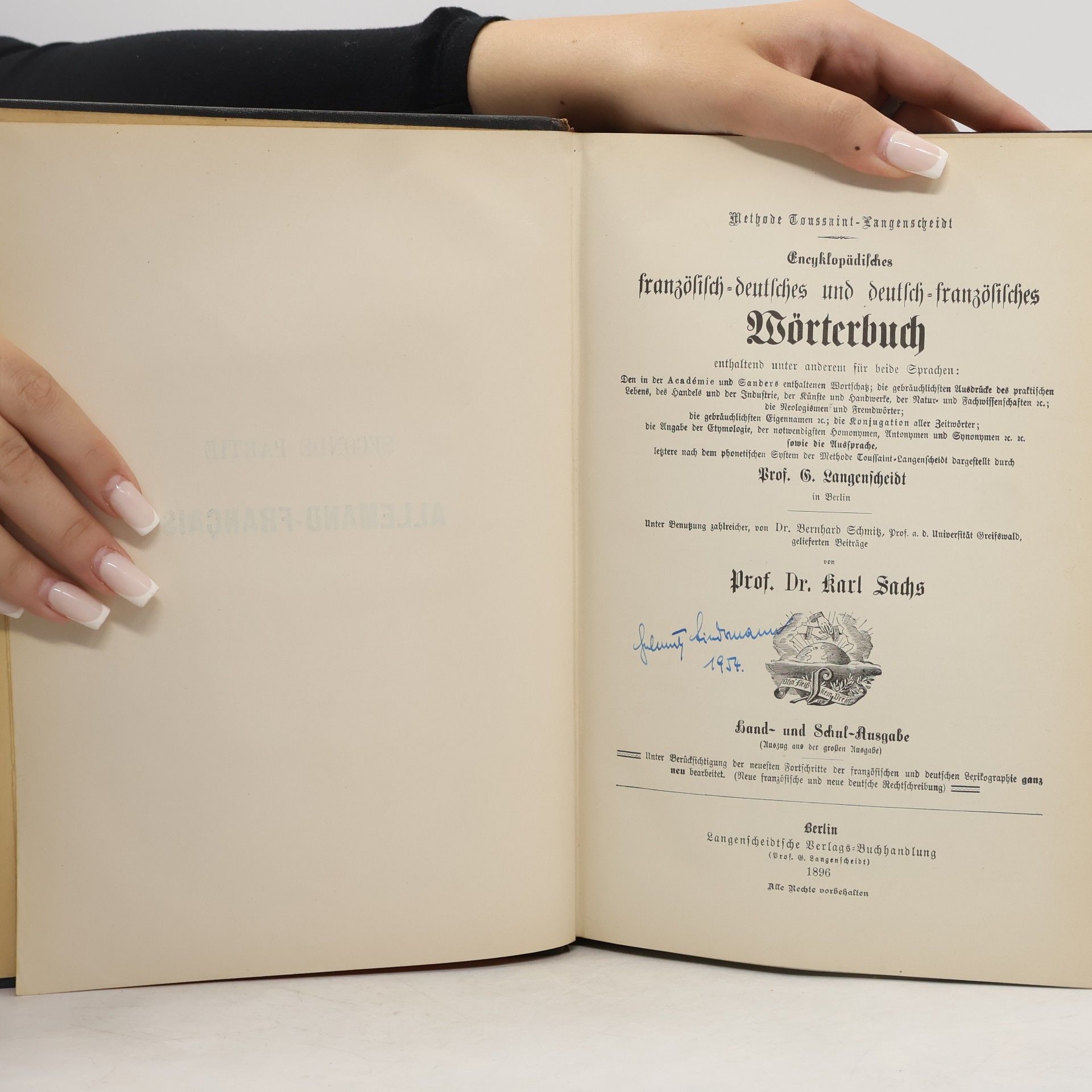 Karl Sachs Methode Toussaint-LangenscheidtEncyklopädisches französisch-deutsches und deutsch-französisches Wörterbuch