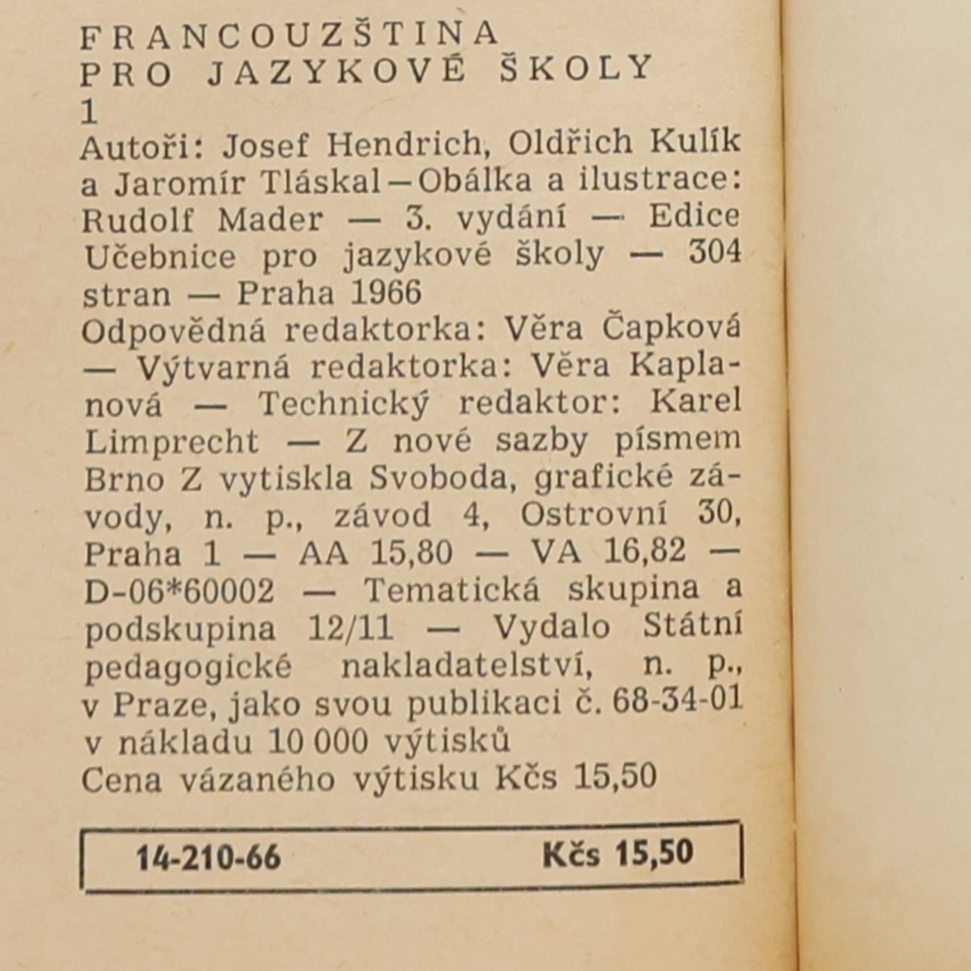 Autorenkollektiv Francouzština pro jazykové školy 1.