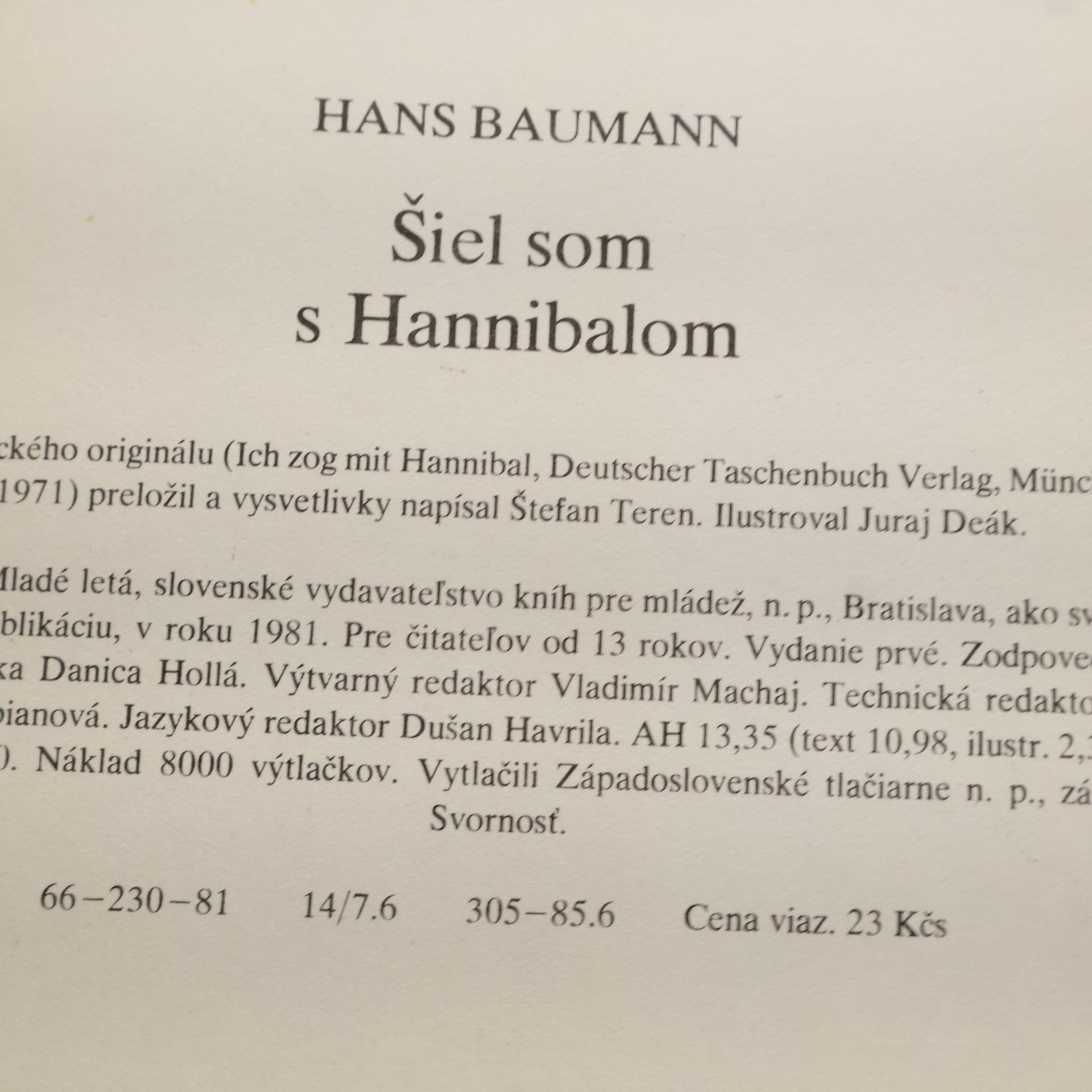 Hans Baumann Šiel som s Hannibalom