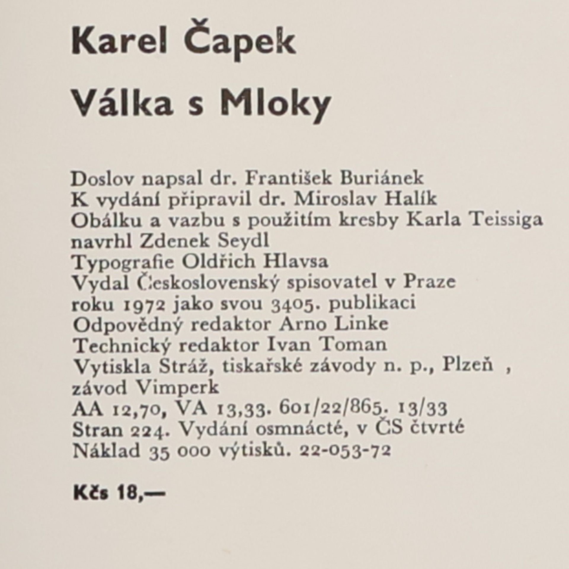Karel Čapek Válka s mloky