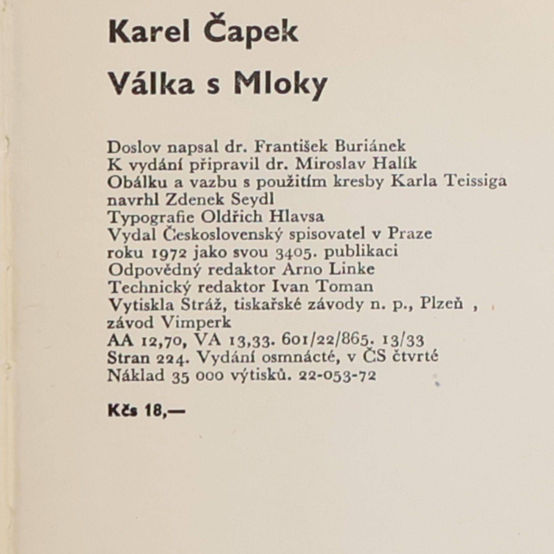 Karel Čapek Válka s mloky