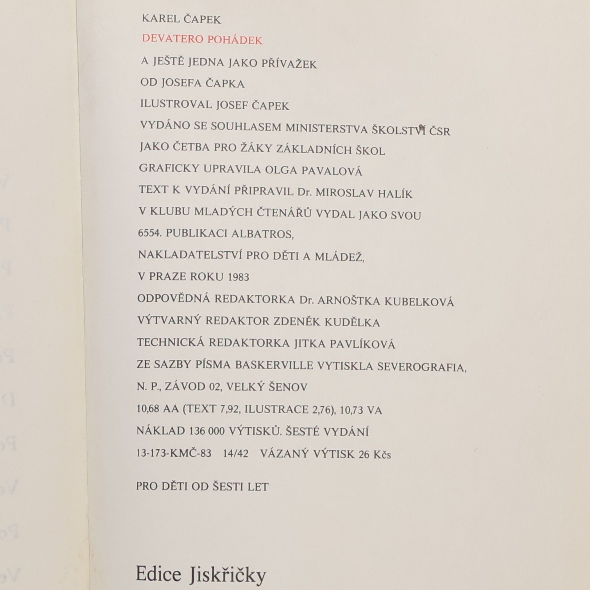 Karel Čapek Devatero pohádek