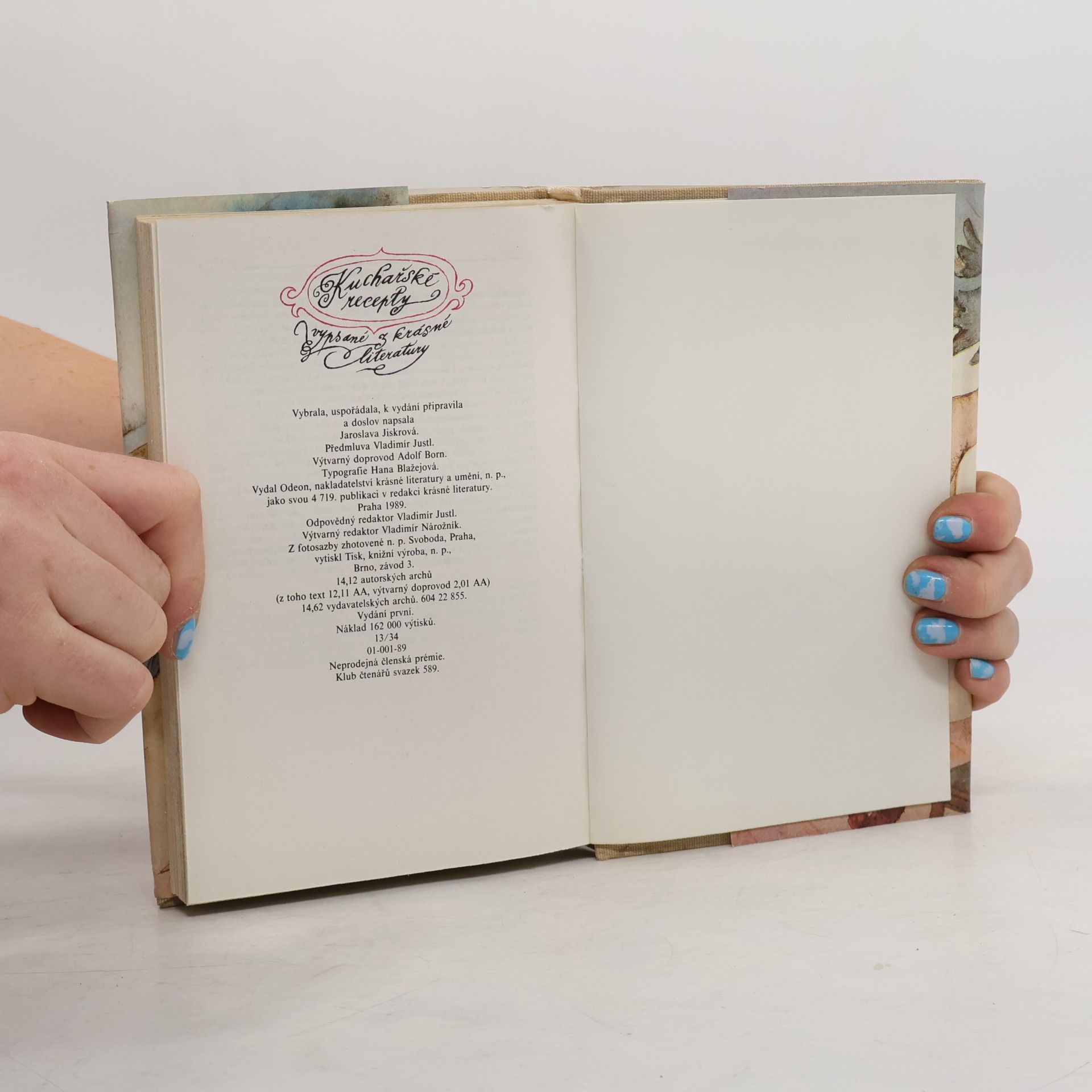 Jaroslava Jiskrová Kuchařské recepty vypsané z krásné literatury