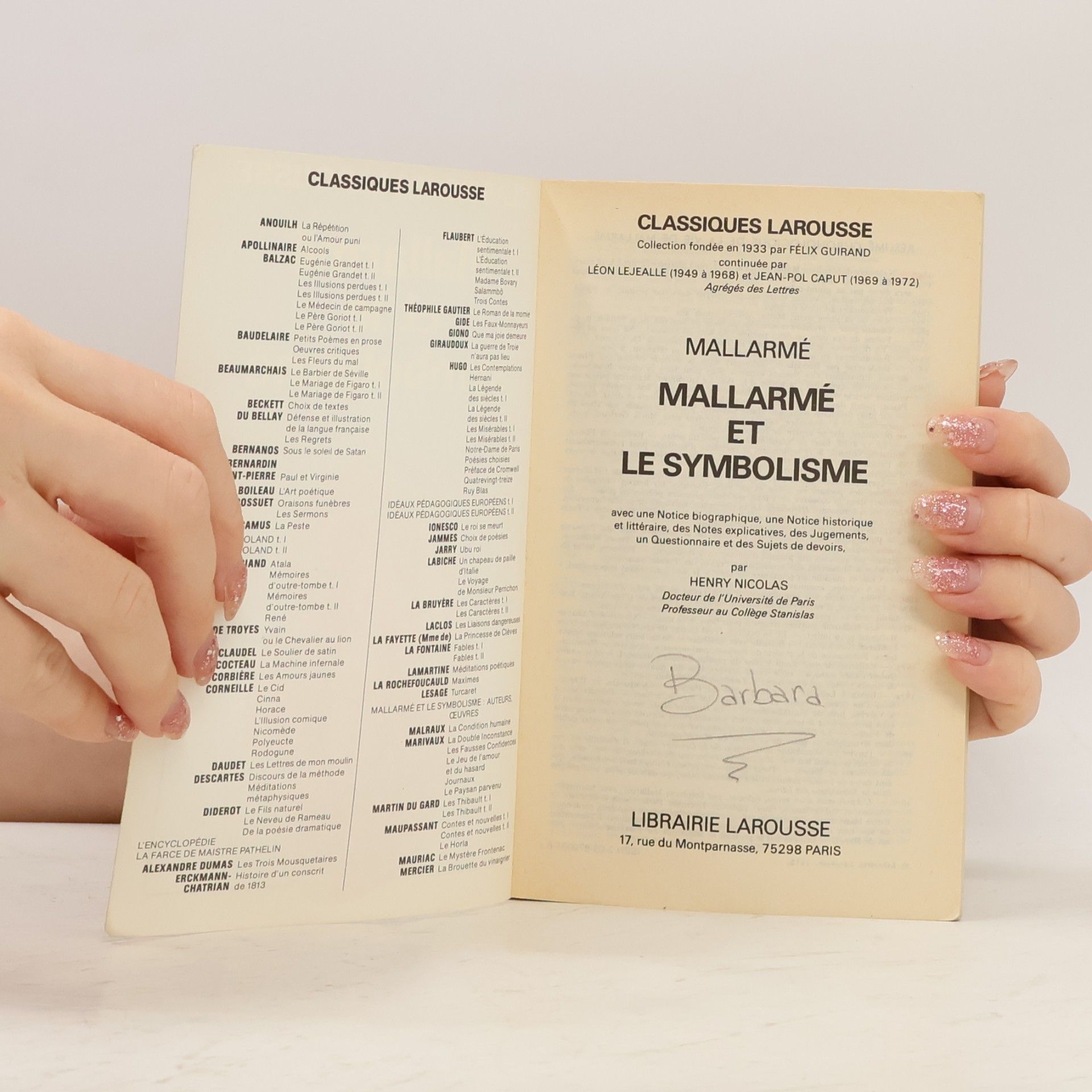 Henry Nicolas Classiques Larousse: Mallarmé et le symbolisme