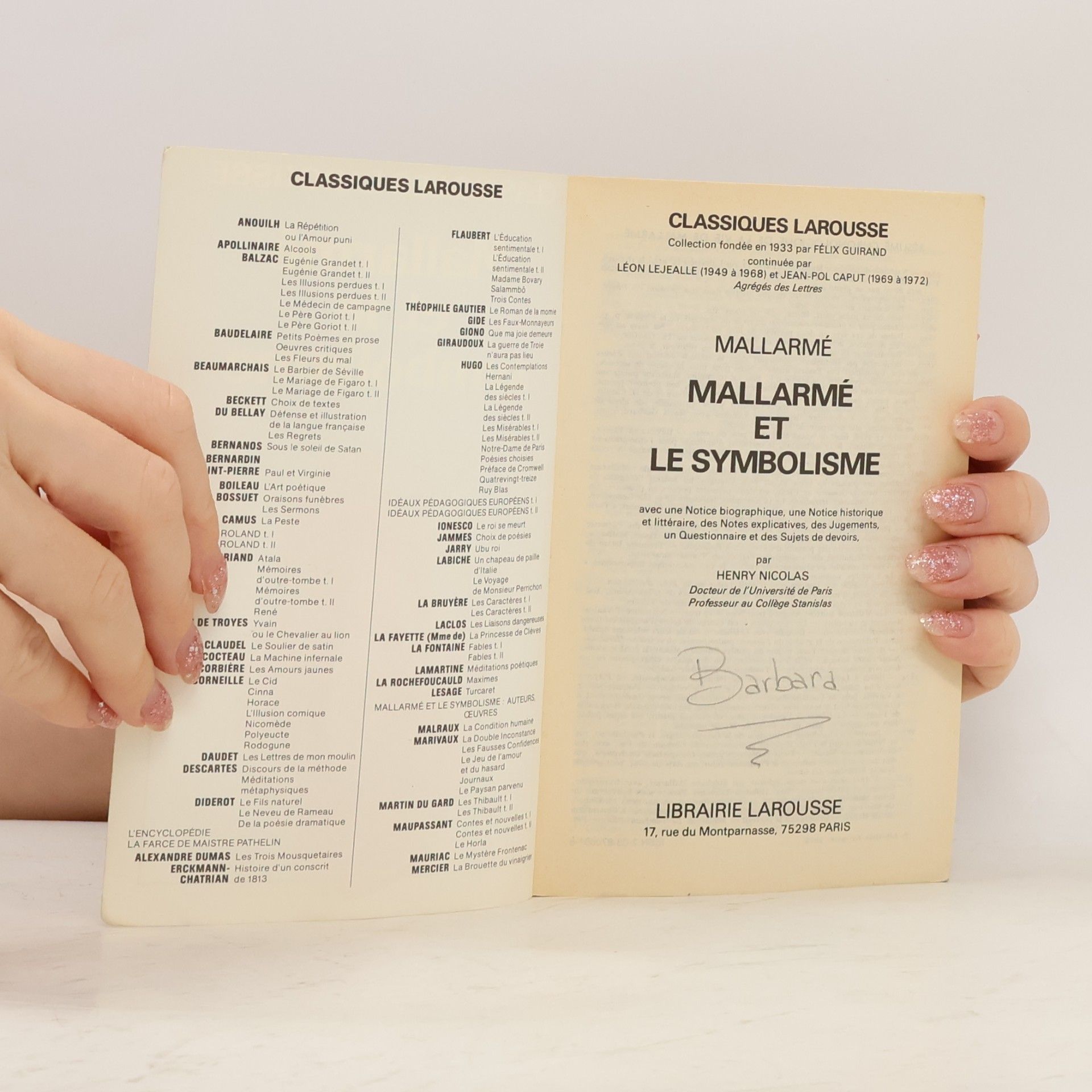 Henry Nicolas Classiques Larousse: Mallarmé et le symbolisme