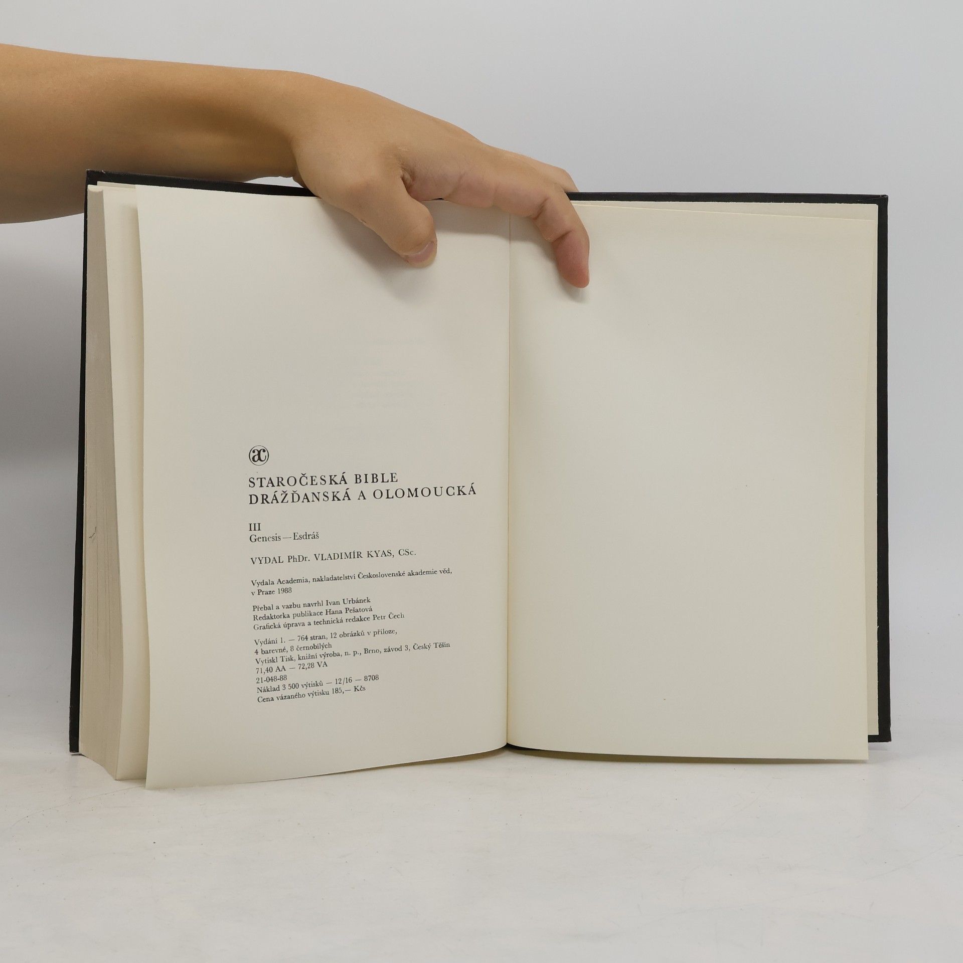 Vladimír Kyas Staročeská Bible dražďanská a olomoucká III. Genesis - Esdráš