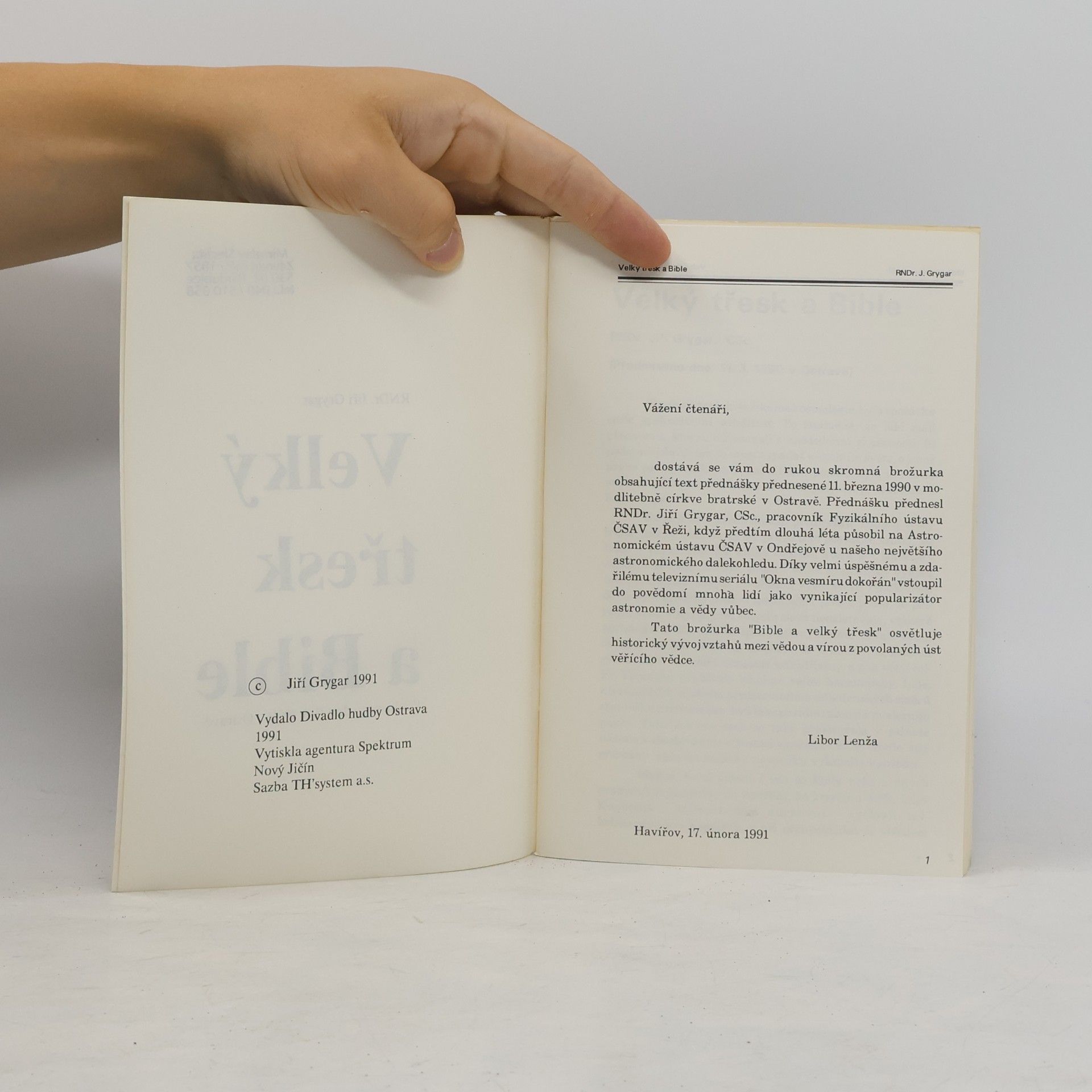 Jiří Grygar Velký třesk a Bible