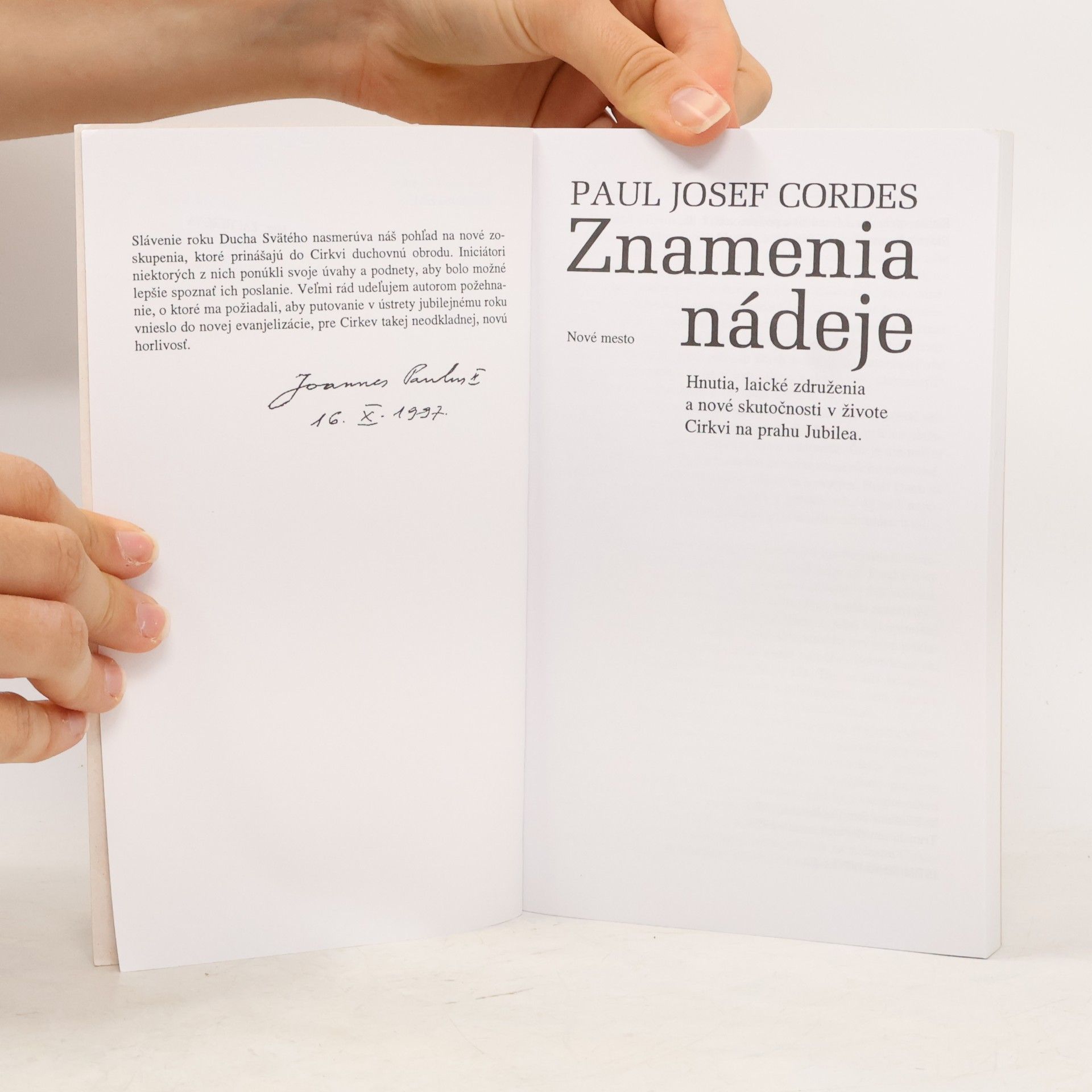 Paul Josef Cordes Znamenia nádeje