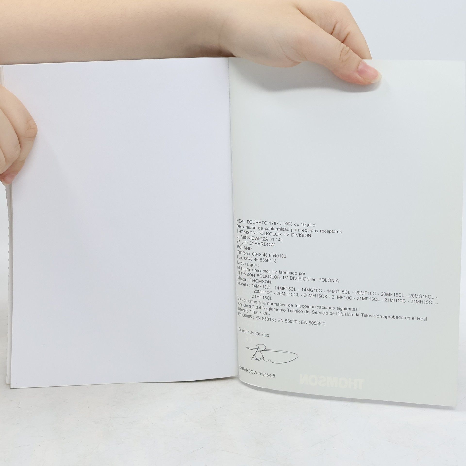 Collectif d'auteurs Thomson. Návod k obsluze