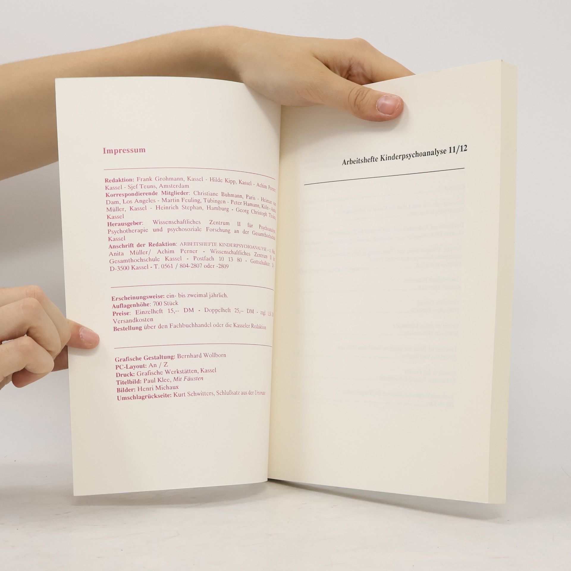 Autorenkollektiv Arbeitshefte Kinderpsychoanalyse 11/12