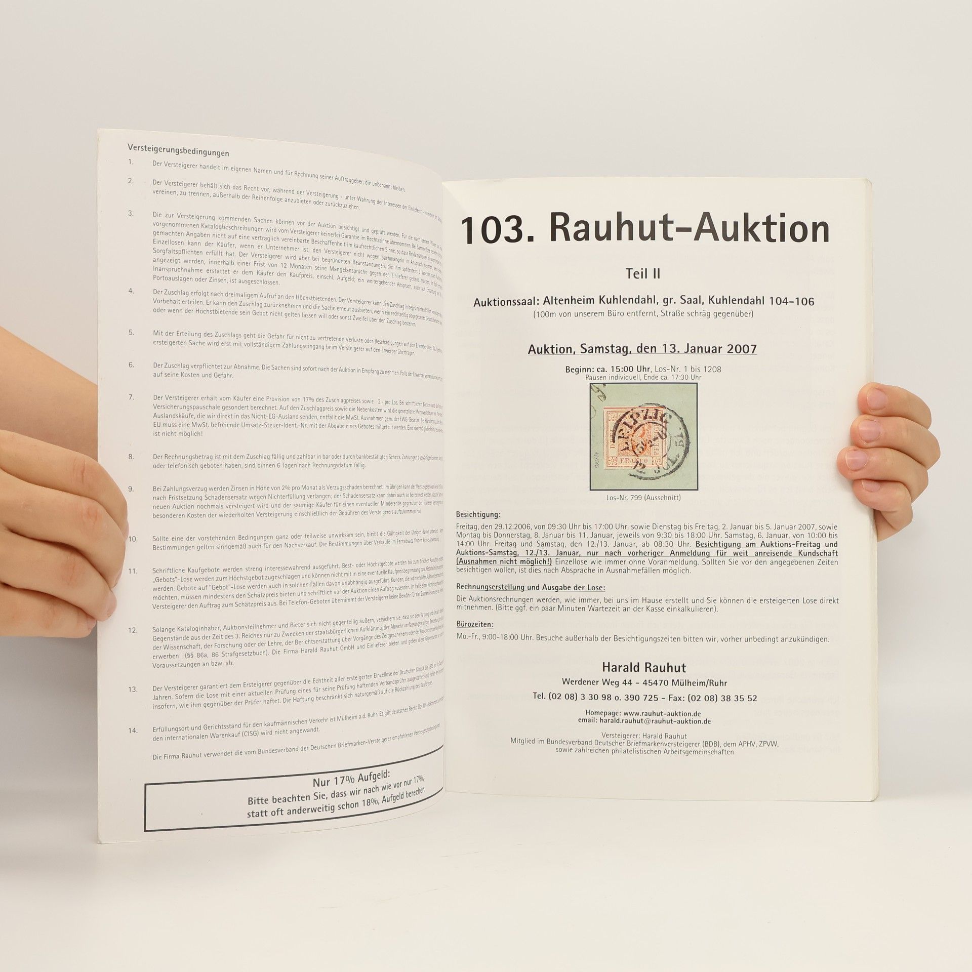 Harald Rauhut  103. Rauhut-Auktion – Teil II