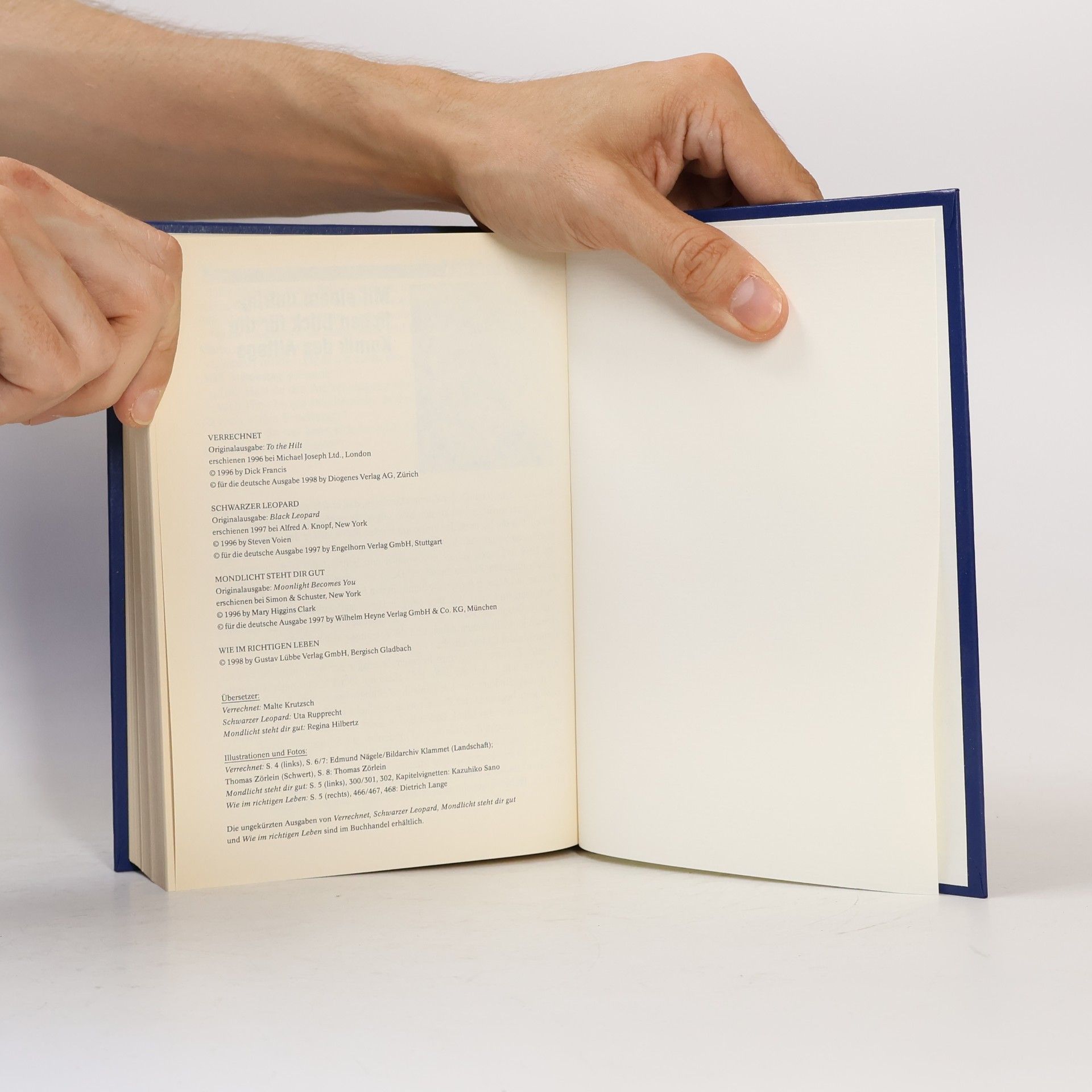 Dick Francis Reader's Digest Auswahlbücher. Verrechnet. Schwarzer Leopard. Mondlicht steht dir gut. Wie im richtigen Leben